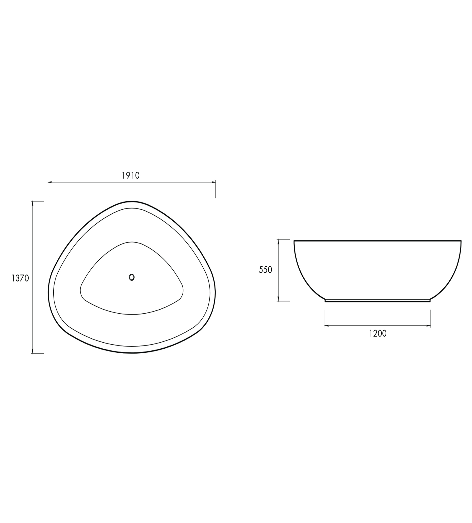 Apaiser Eclipse 1910mm Stone Freestanding Bath