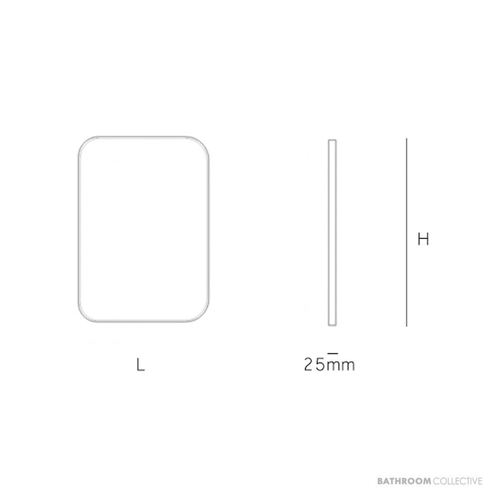 Bespoke Brass Edge Radius Corners Mirror - Brushed Brass