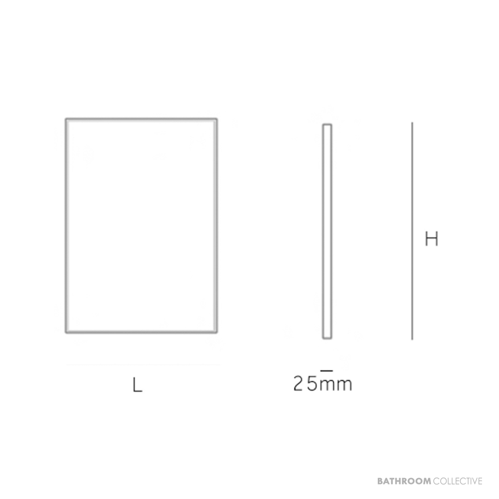 Bespoke Brass Edge Square Mirror 600 W x 900mm H - Brushed Brass
