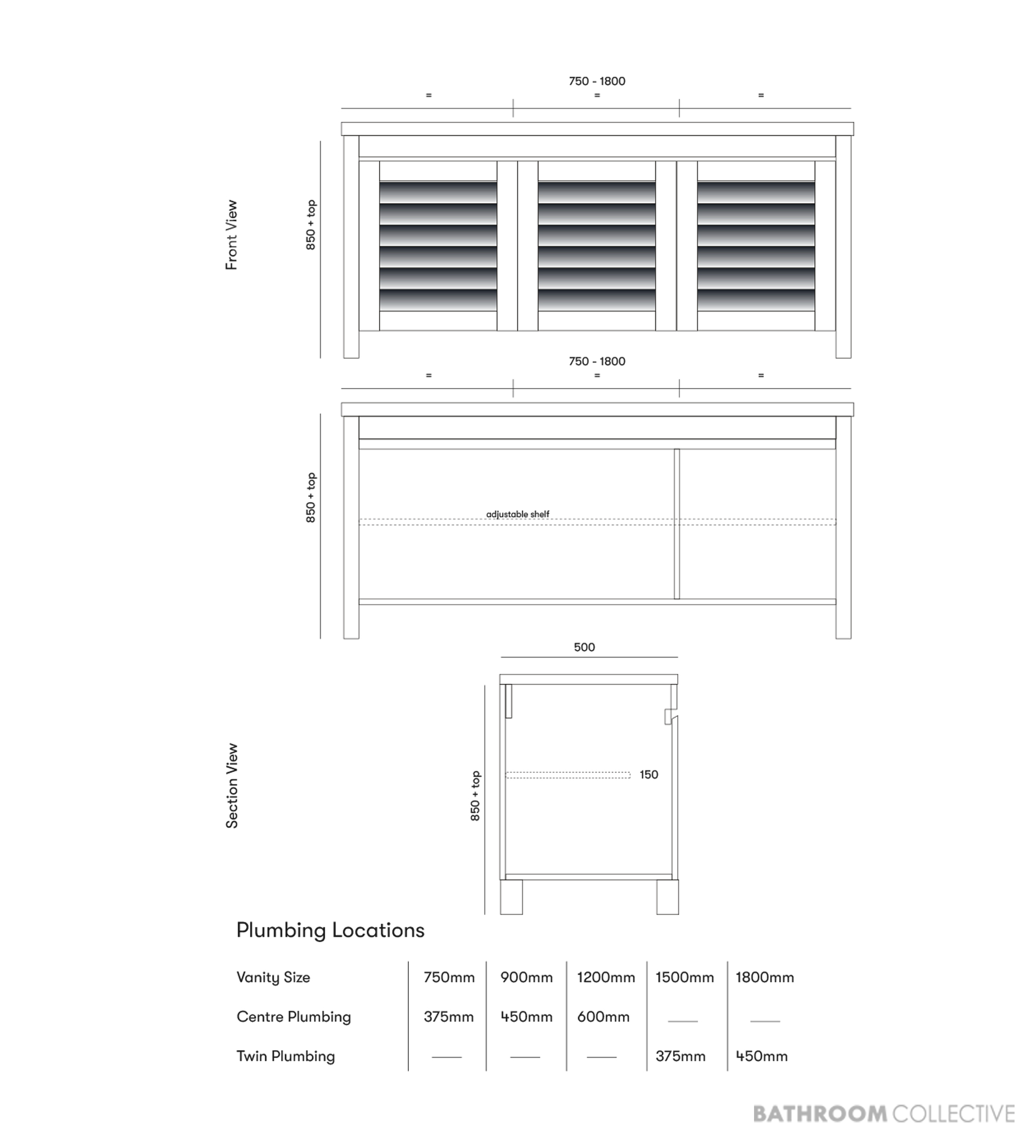 Loughlin Frenchy Two Door Freestanding Timber Vanity on Legs with Integrated Basin