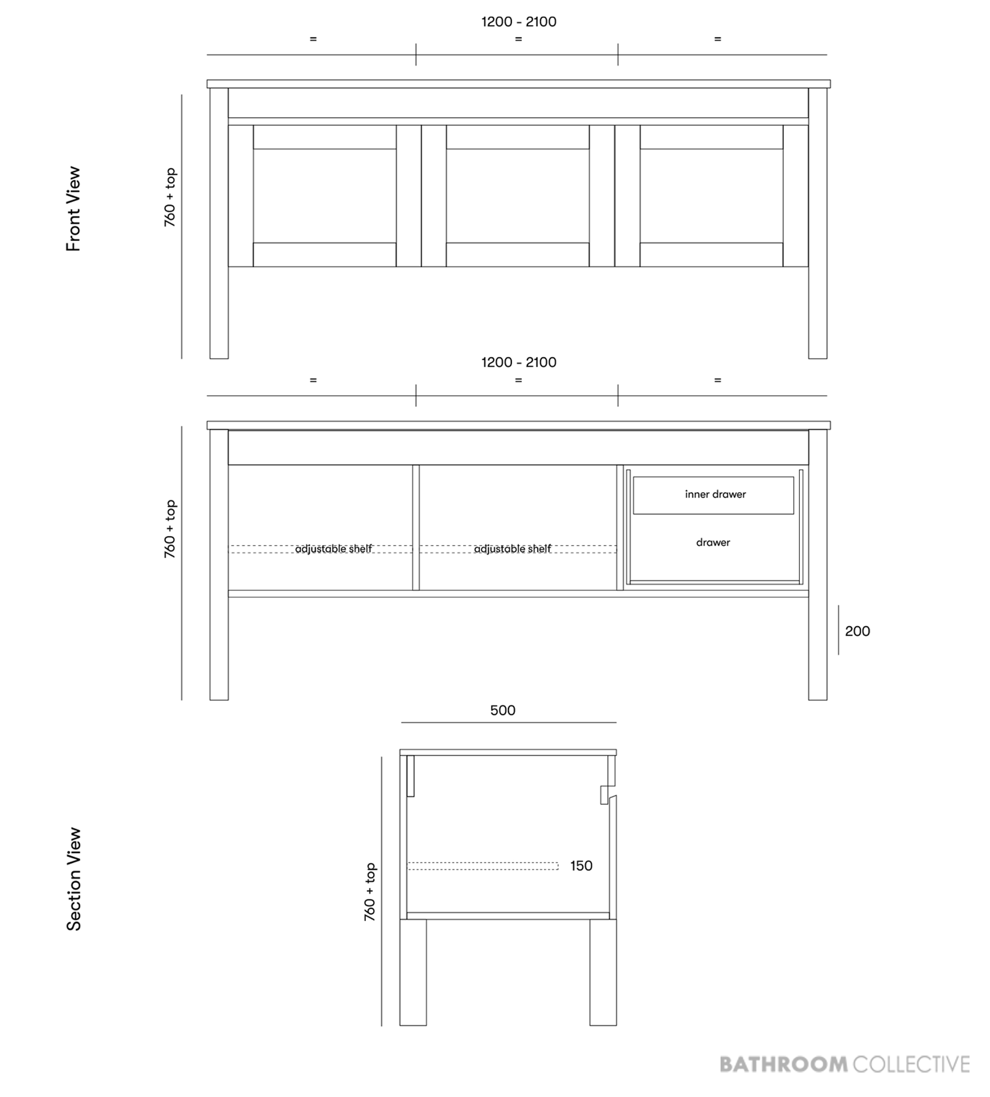 Loughlin Freo Two Door Freestanding Timber Vanity on Legs