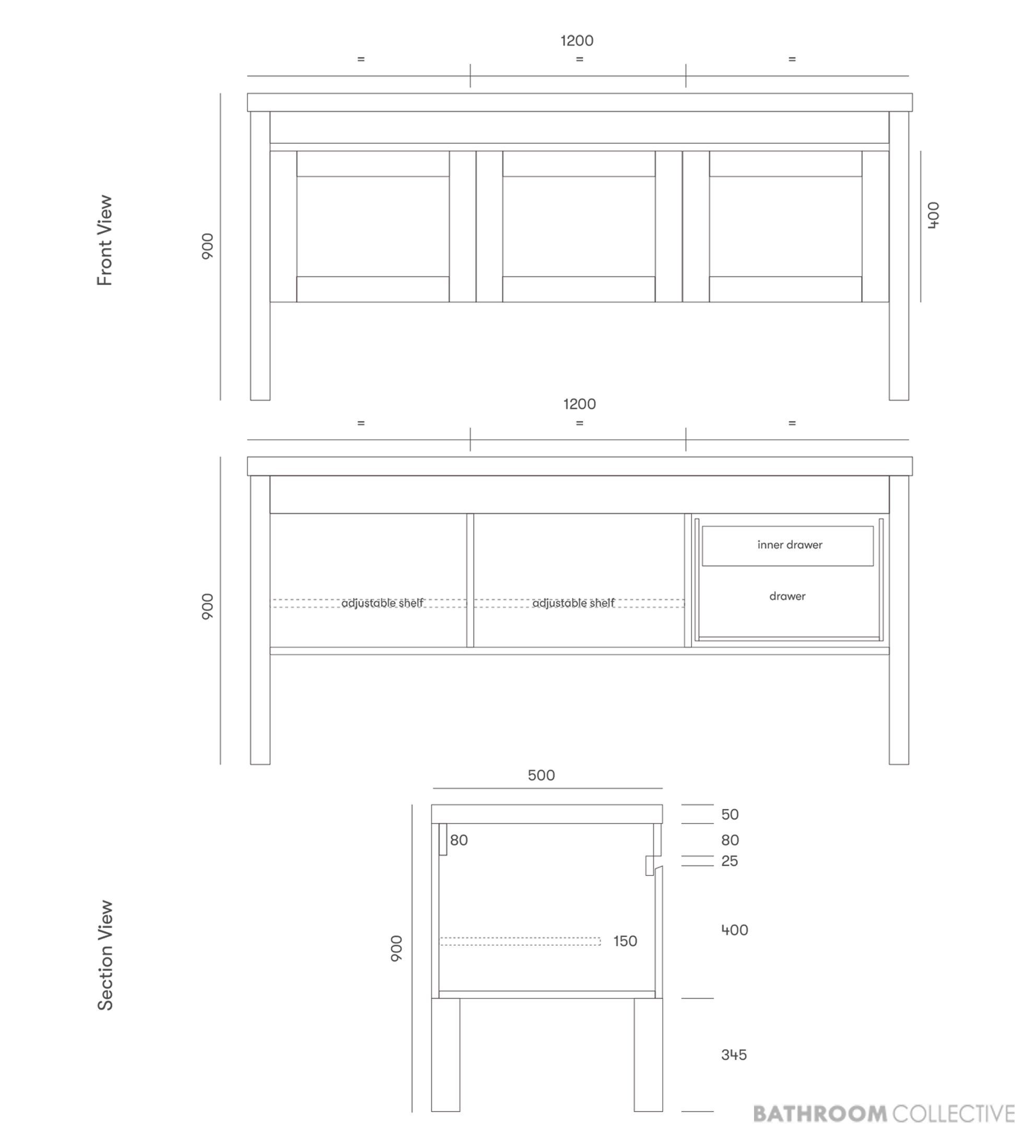 Loughlin Freo Two Door Freestanding Timber Vanity on Legs with Integrated Basin