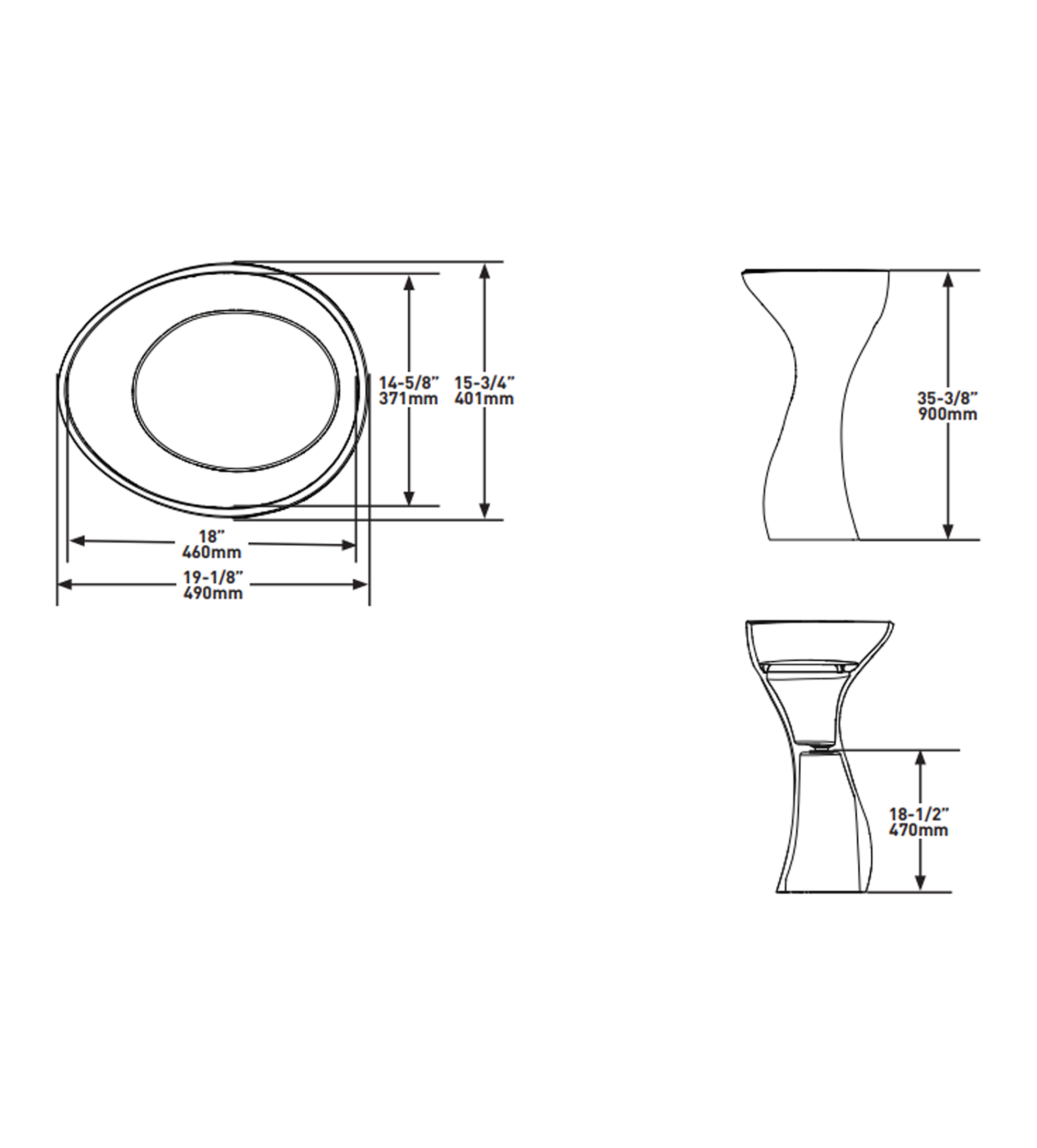 Victoria & Albert Seros 49 Stone Podium Basin 490 x 401 x 900mm, Matt White