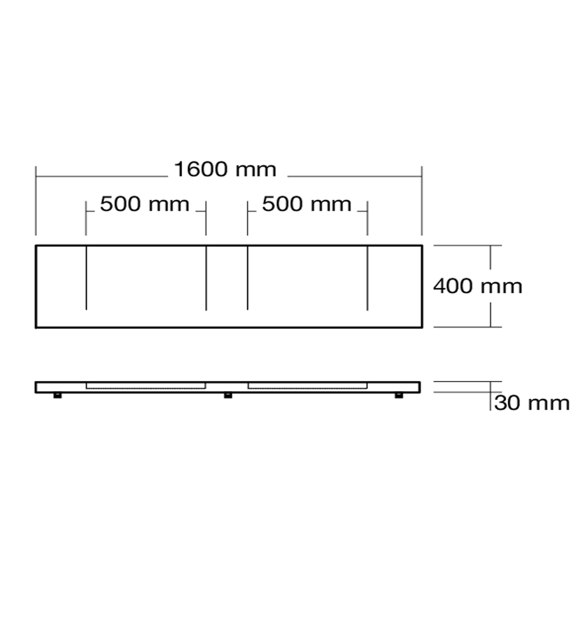 Omvivo Geo 1600mm Double Washplane, Matt White