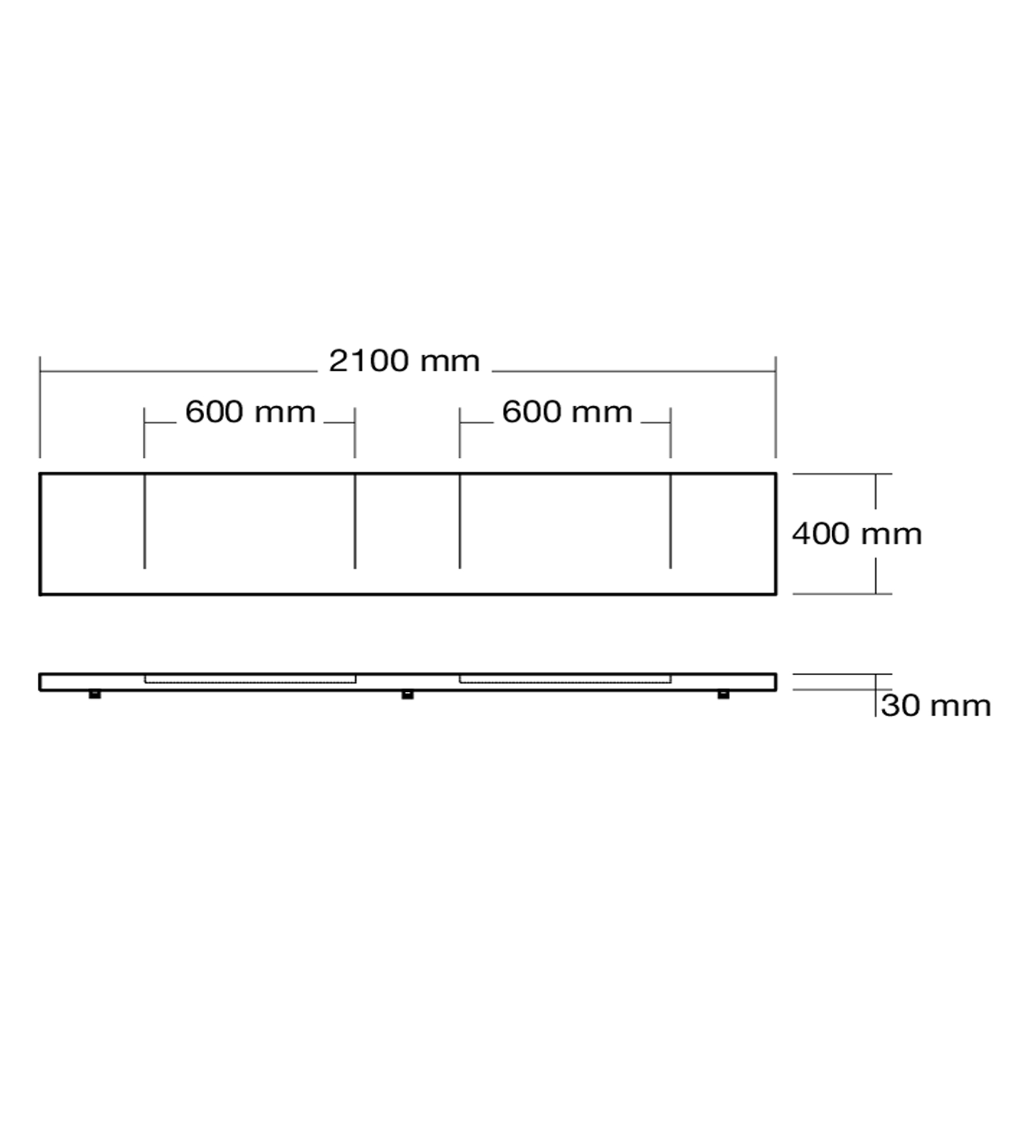 Omvivo Geo 2100mm Double Washplane, Matt White