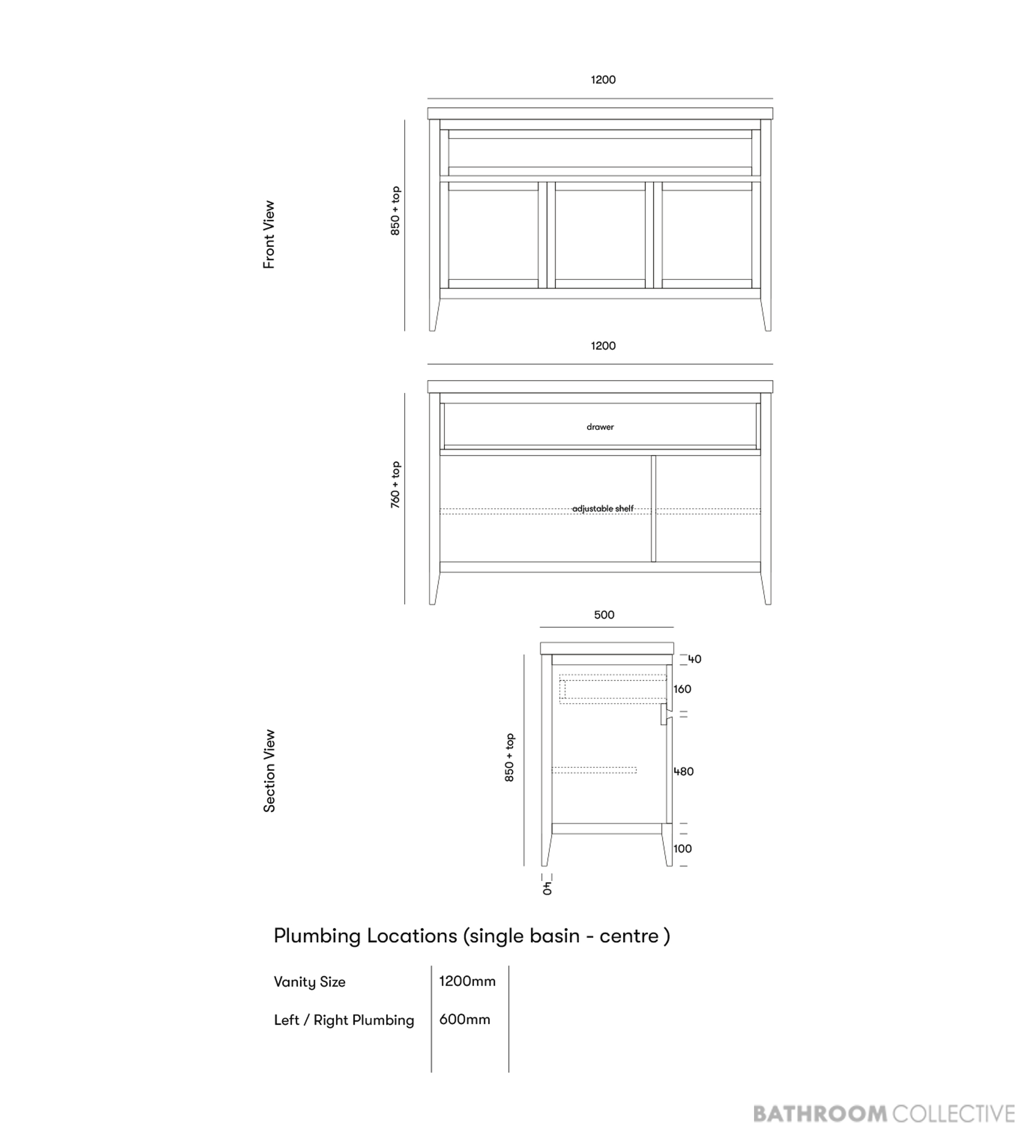 Loughlin Hampton Two Door Freestanding Timber Vanity on Legs with Integrated Basin