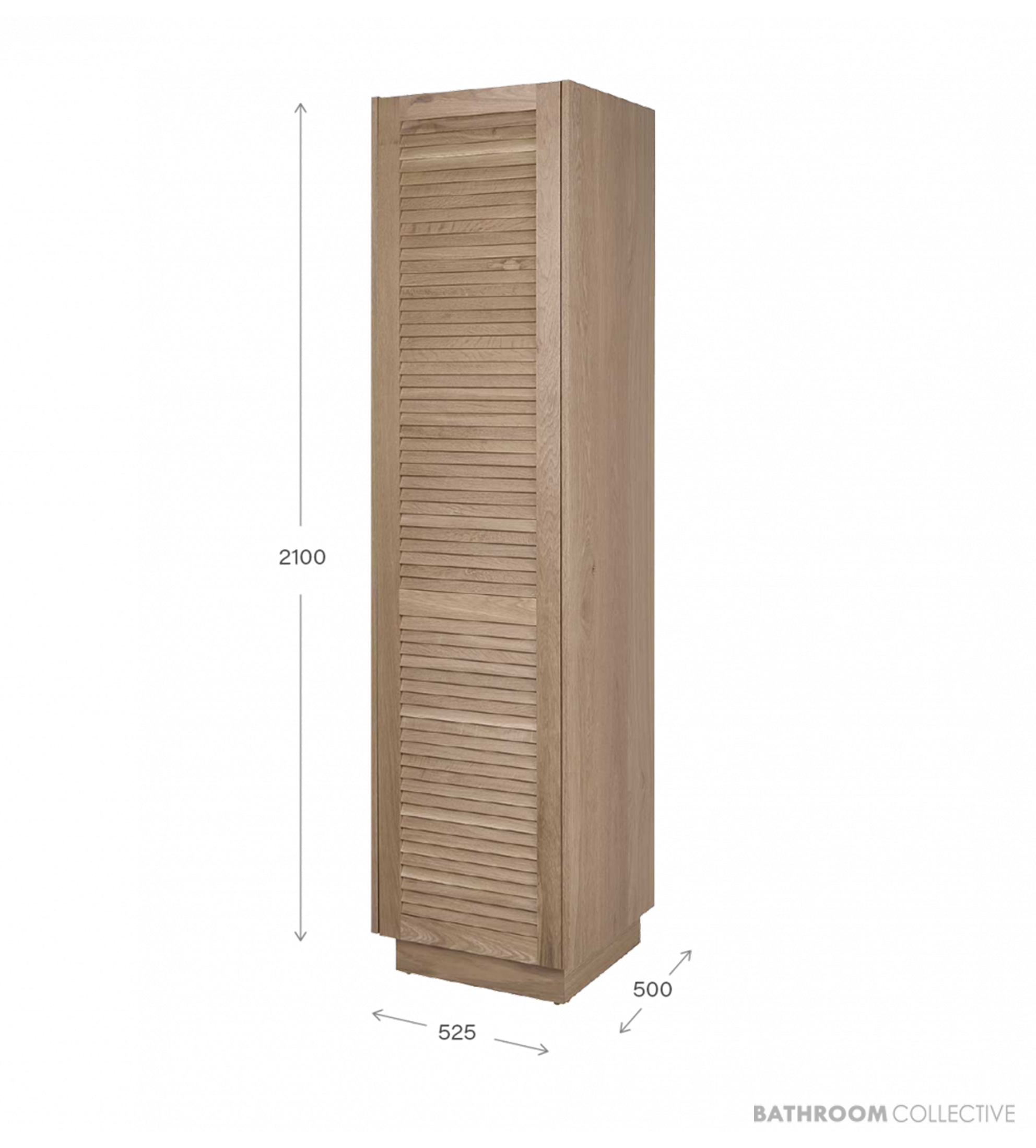 Loughlin Keys 2100mm High x 525mm Wide Timber Tall Boy with 4 Shelves & Basket