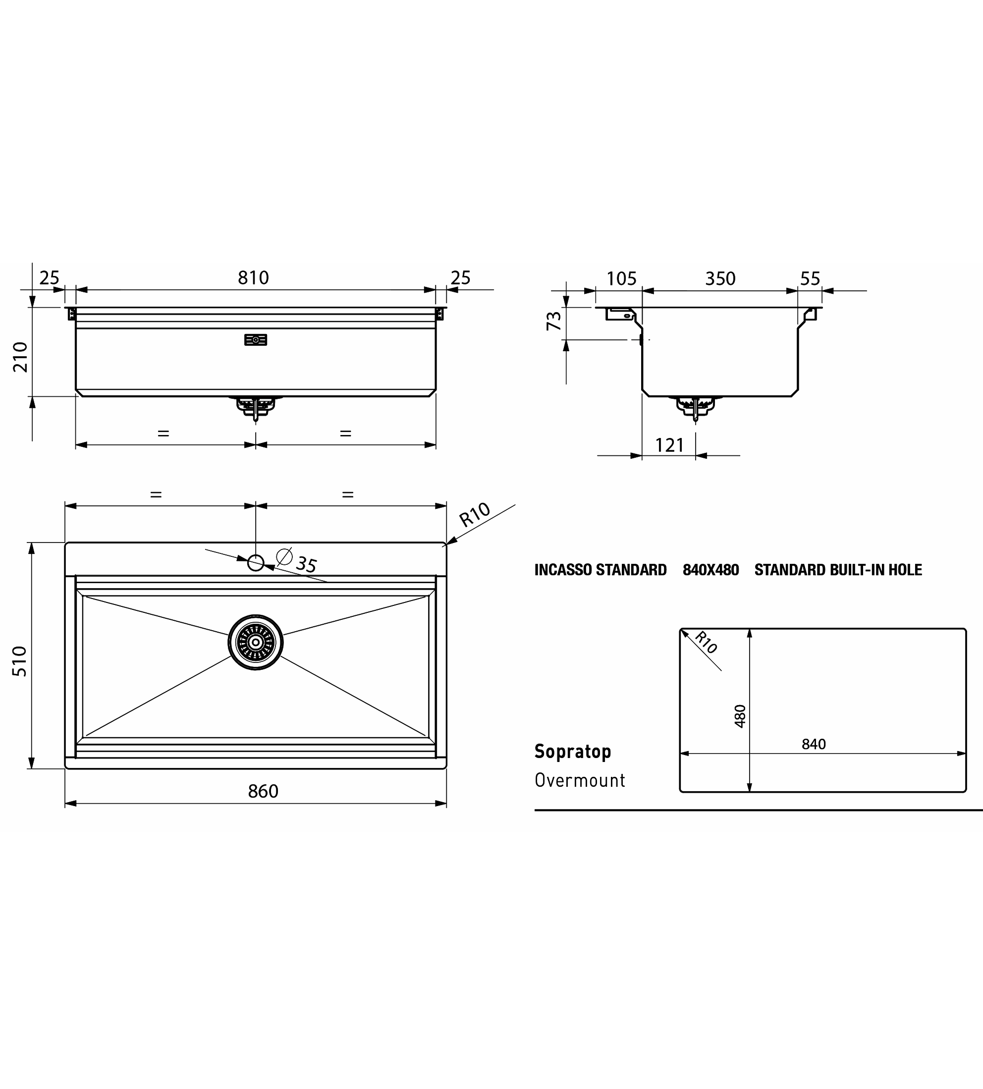 Artinox Layer Workstation Kitchen Sink W860 1TH Incl. Strainer, Chopping Board, Stainless Steel