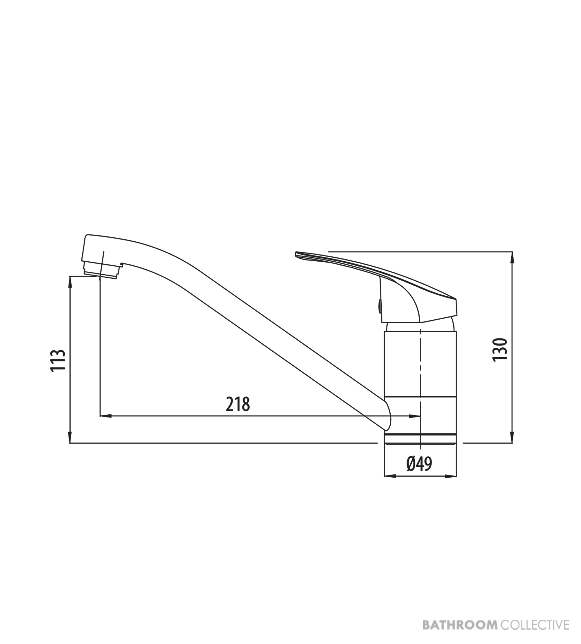 Oliveri London 218mm Single Lever Mixer, Brushed Nickel