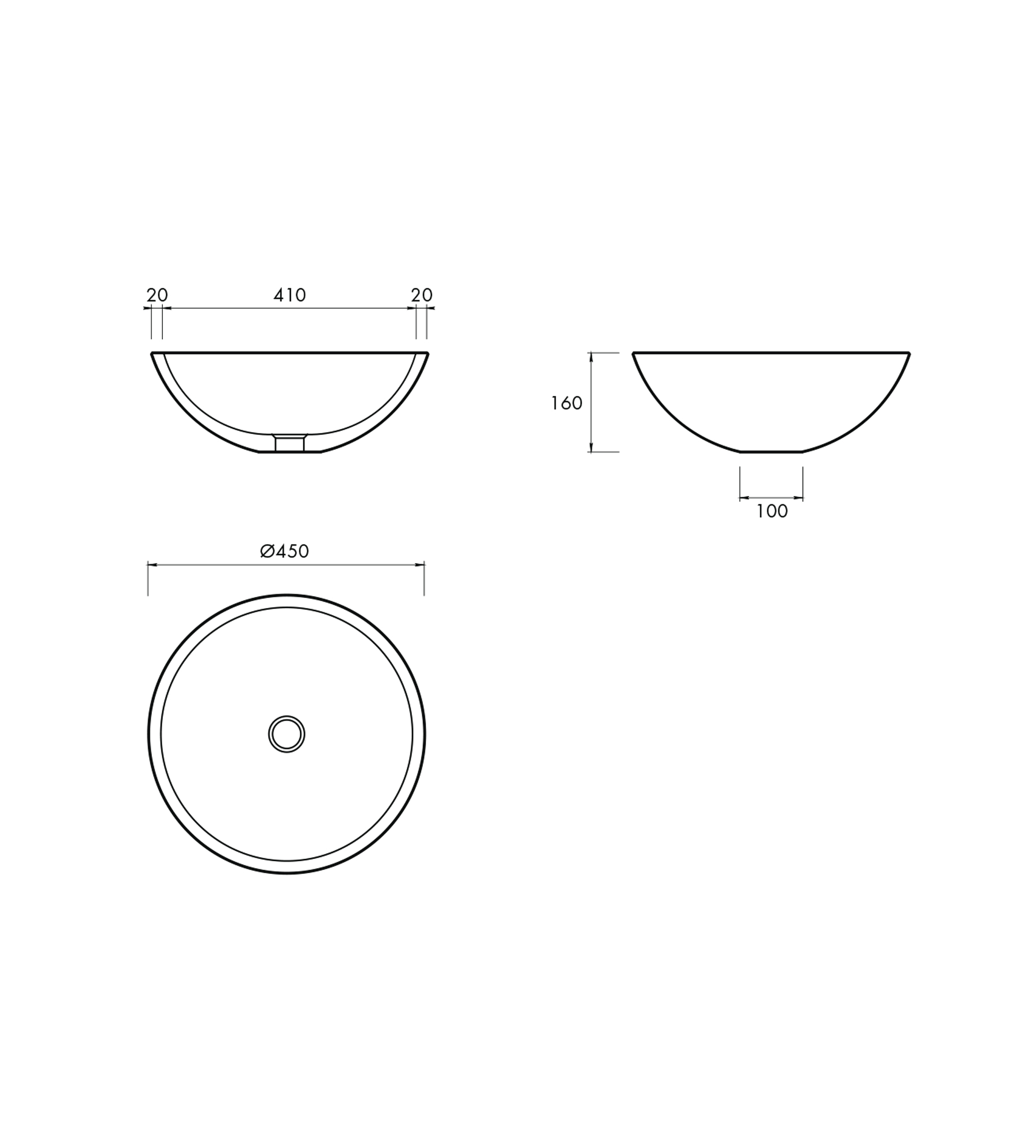 Apaiser Lunar Globe 450mm Stone Basin