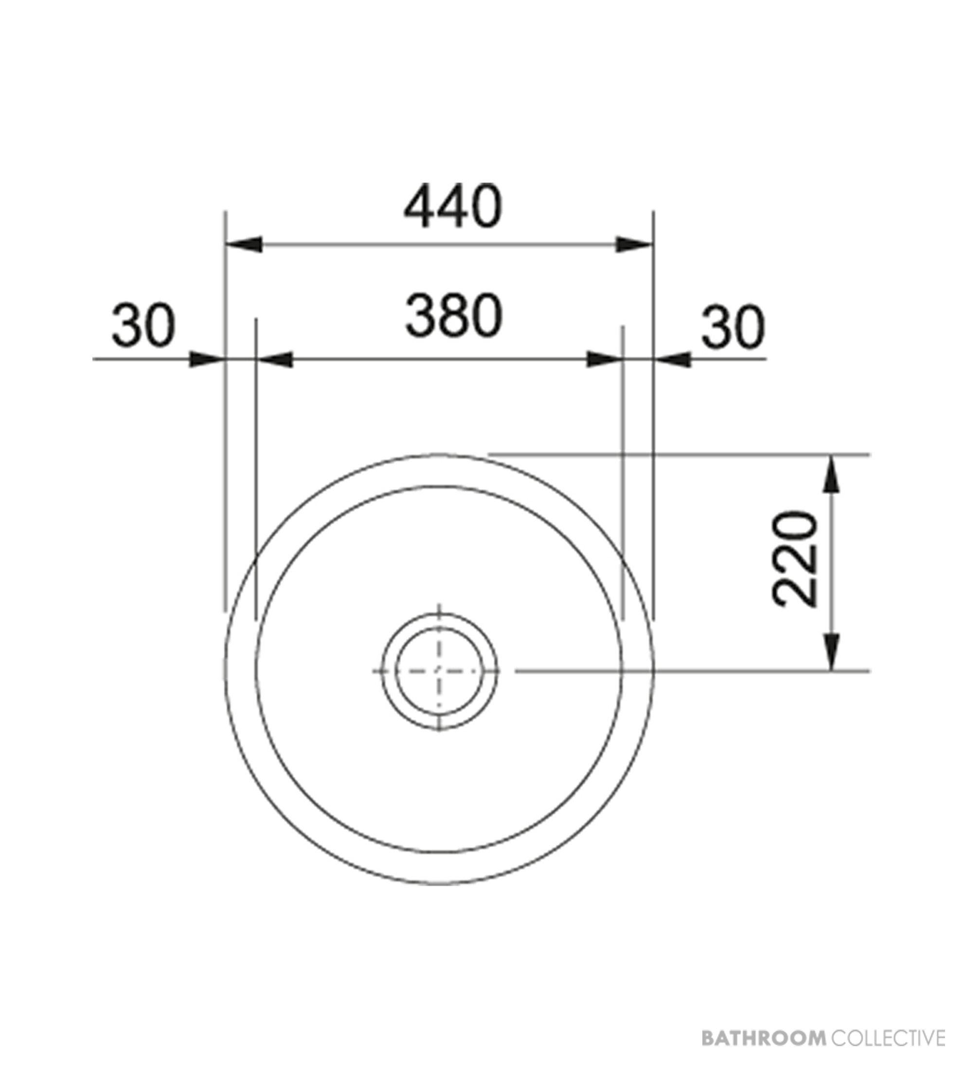 Franke Rambla Topmount Round Single Bowl Sink 440mm, Stainless LUX610