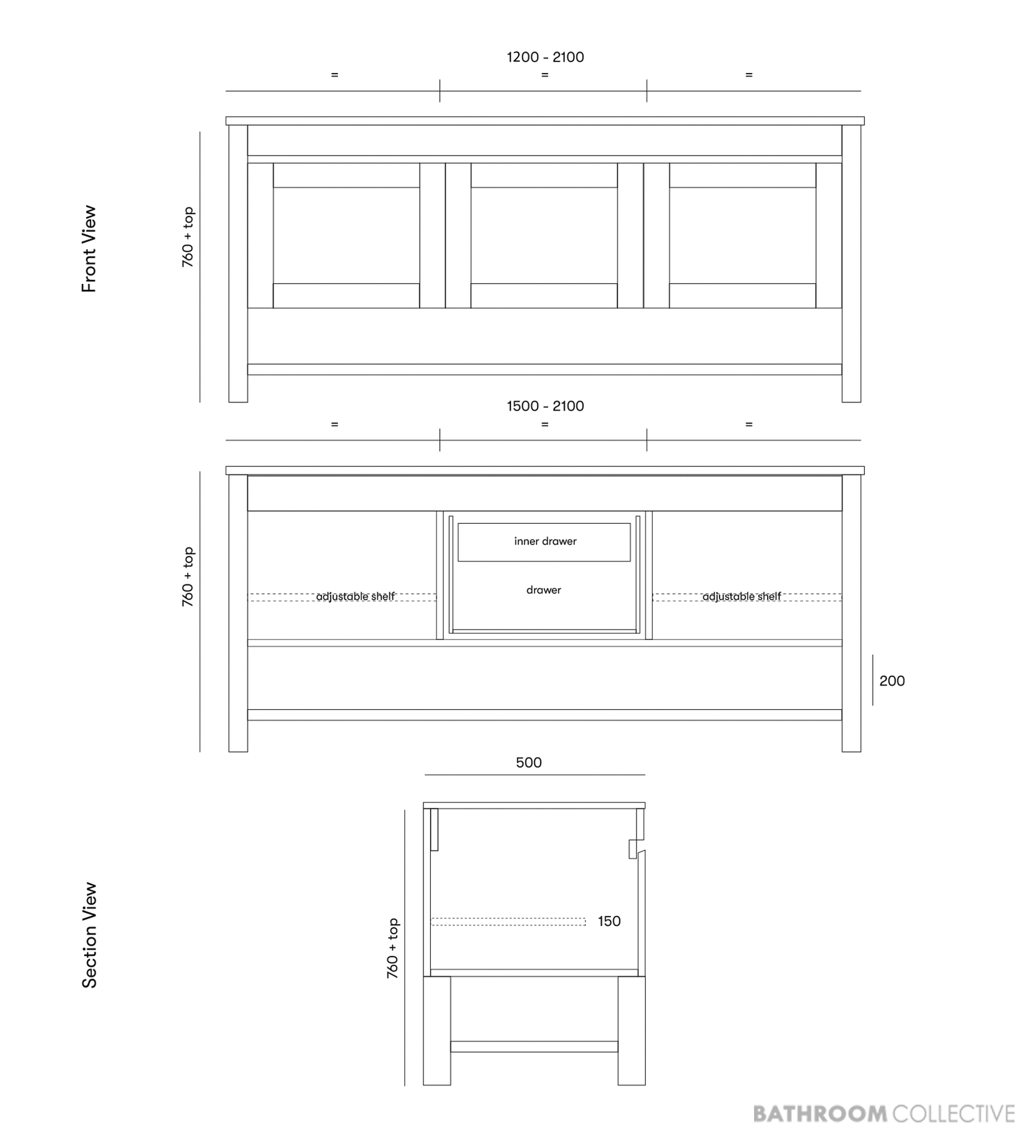 Loughlin Milton Two Door Freestanding Timber Vanity on Legs