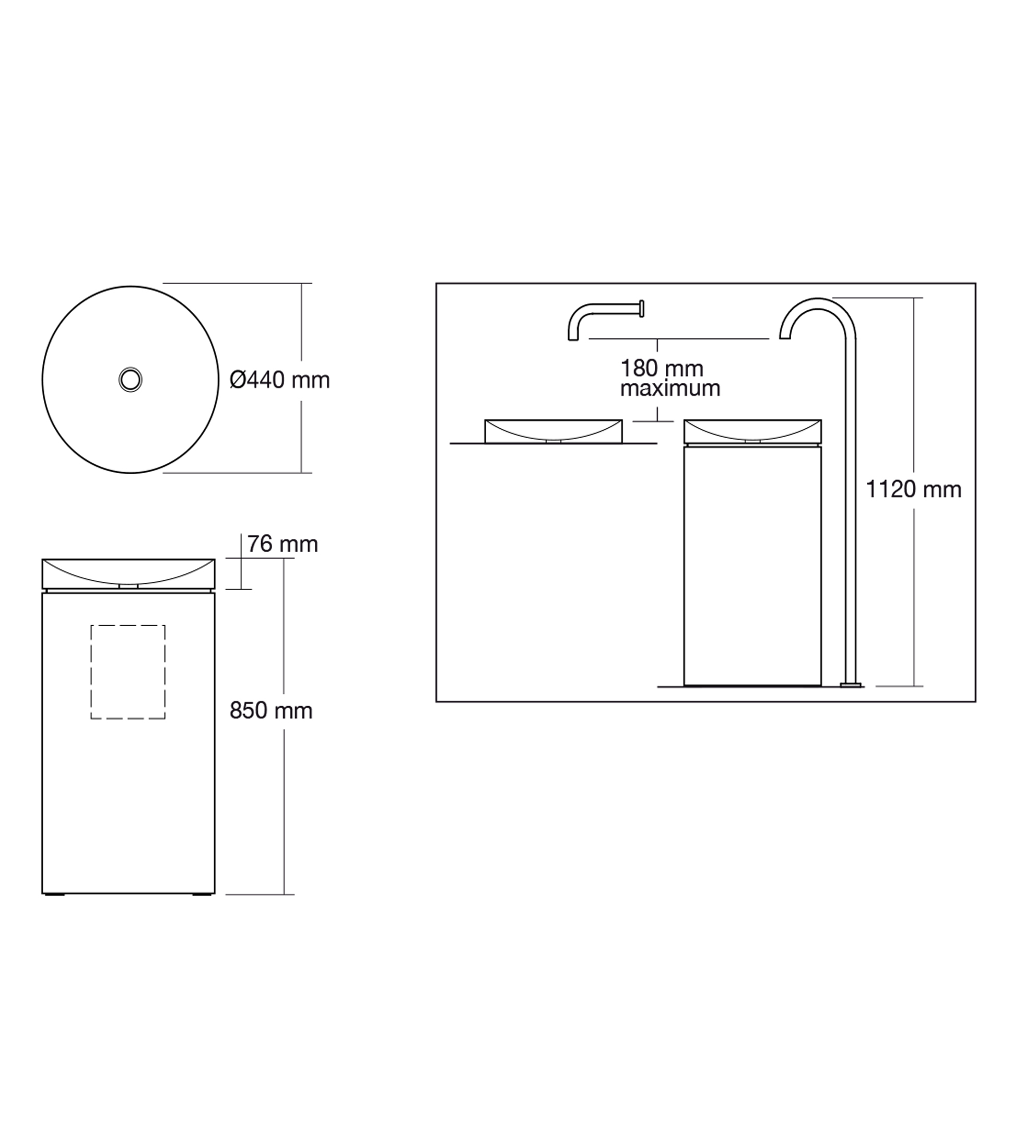 Omvivo Mono Basin & Pedestal, Matt White