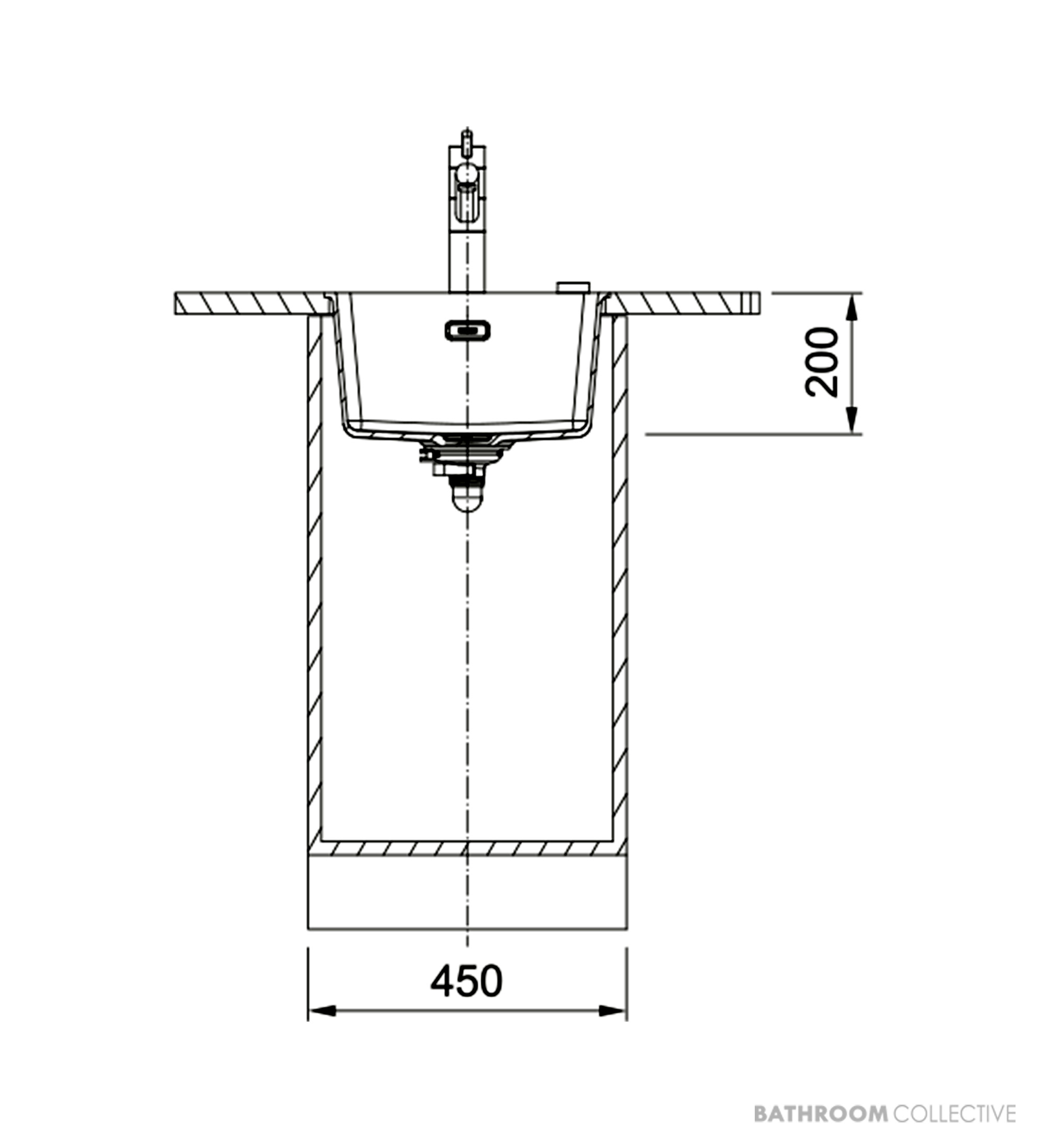 Franke Maris Undermount Single Bowl Sink 403mm, DT651, Stone Grey MRG110-37SG-FPC