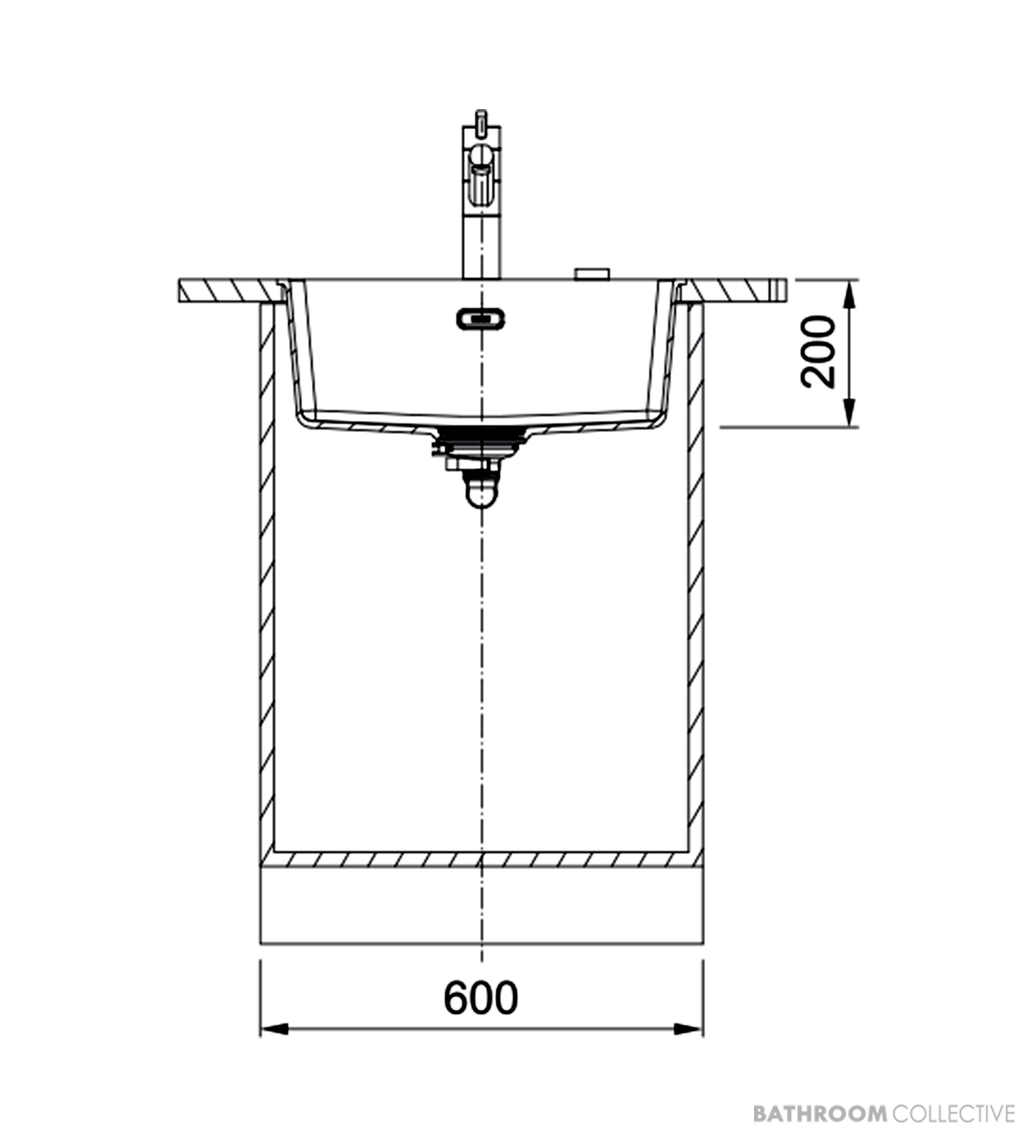 Franke Maris Undermount Single Bowl Sink 553mm, DT651, Onyx MRG110-52ON-FPC