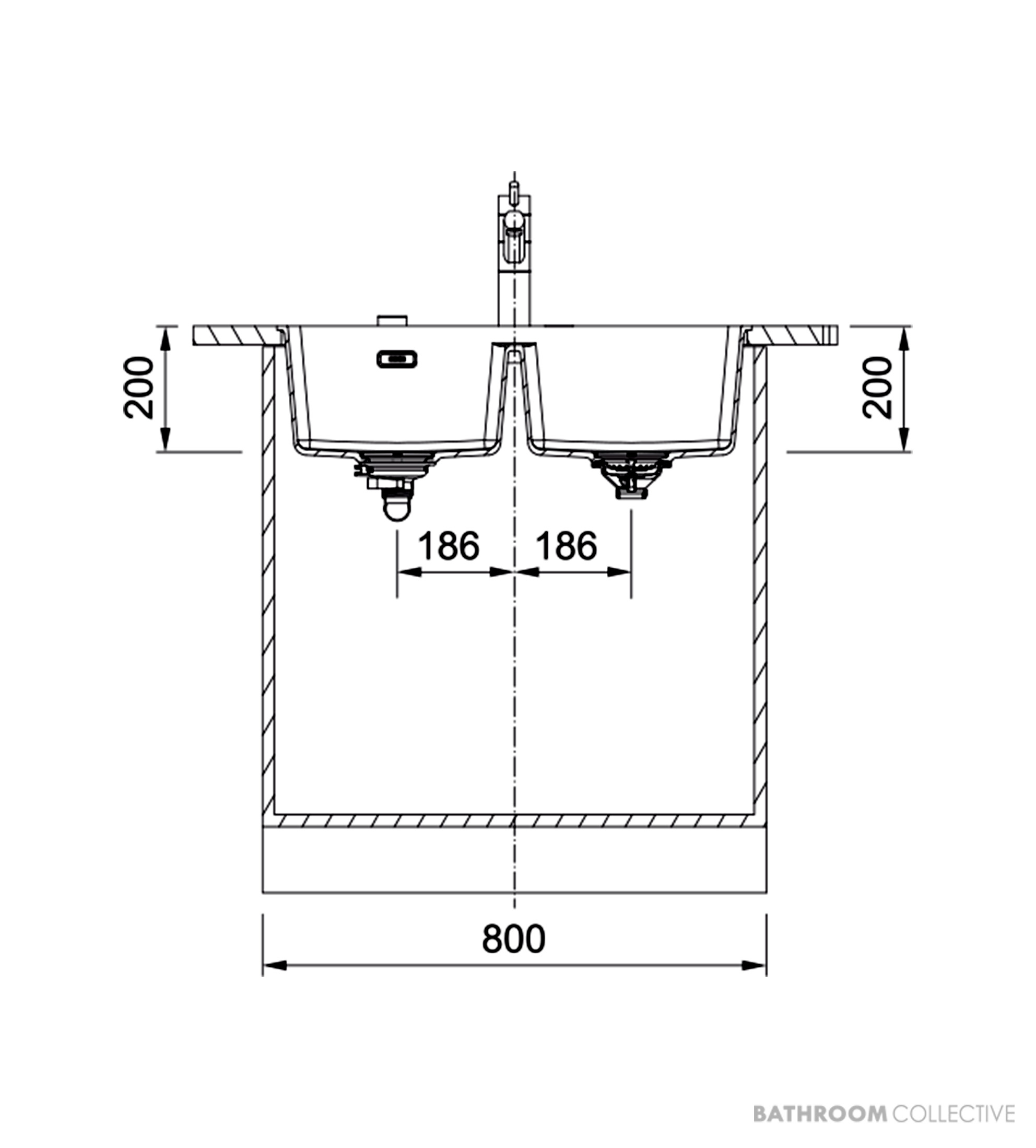 Franke Maris Undermount Double Bowl Sink 753mm, DT651, Stone Grey MRG120-35SG-FPC