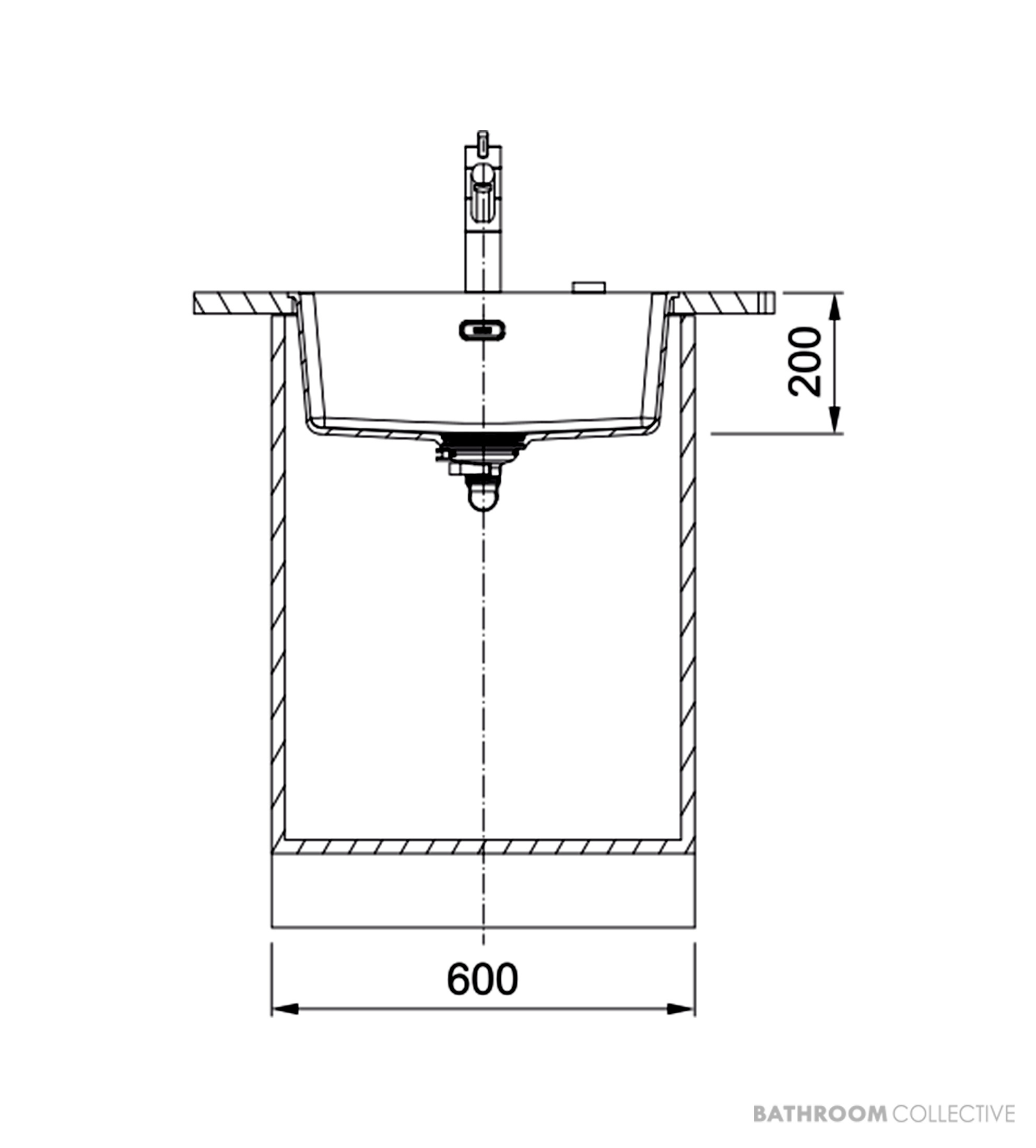 Franke Maris Flushmount Single Bowl Sink 553mm, Onyx MRG210-52ON-B