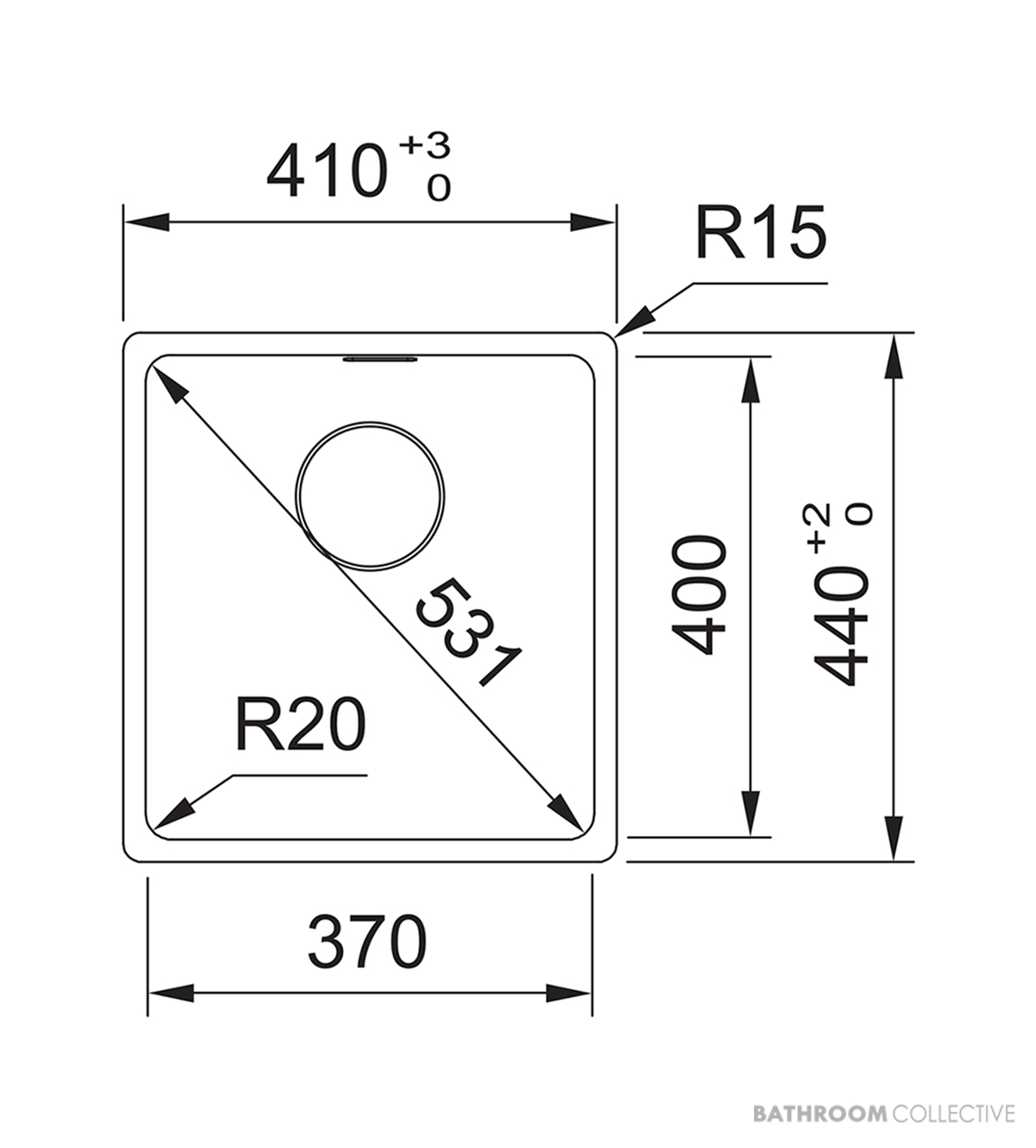 Franke Maris Granite Topmount Single Bowl Sink 410mm, DT651, Polar White MRG610-37PW-FPC
