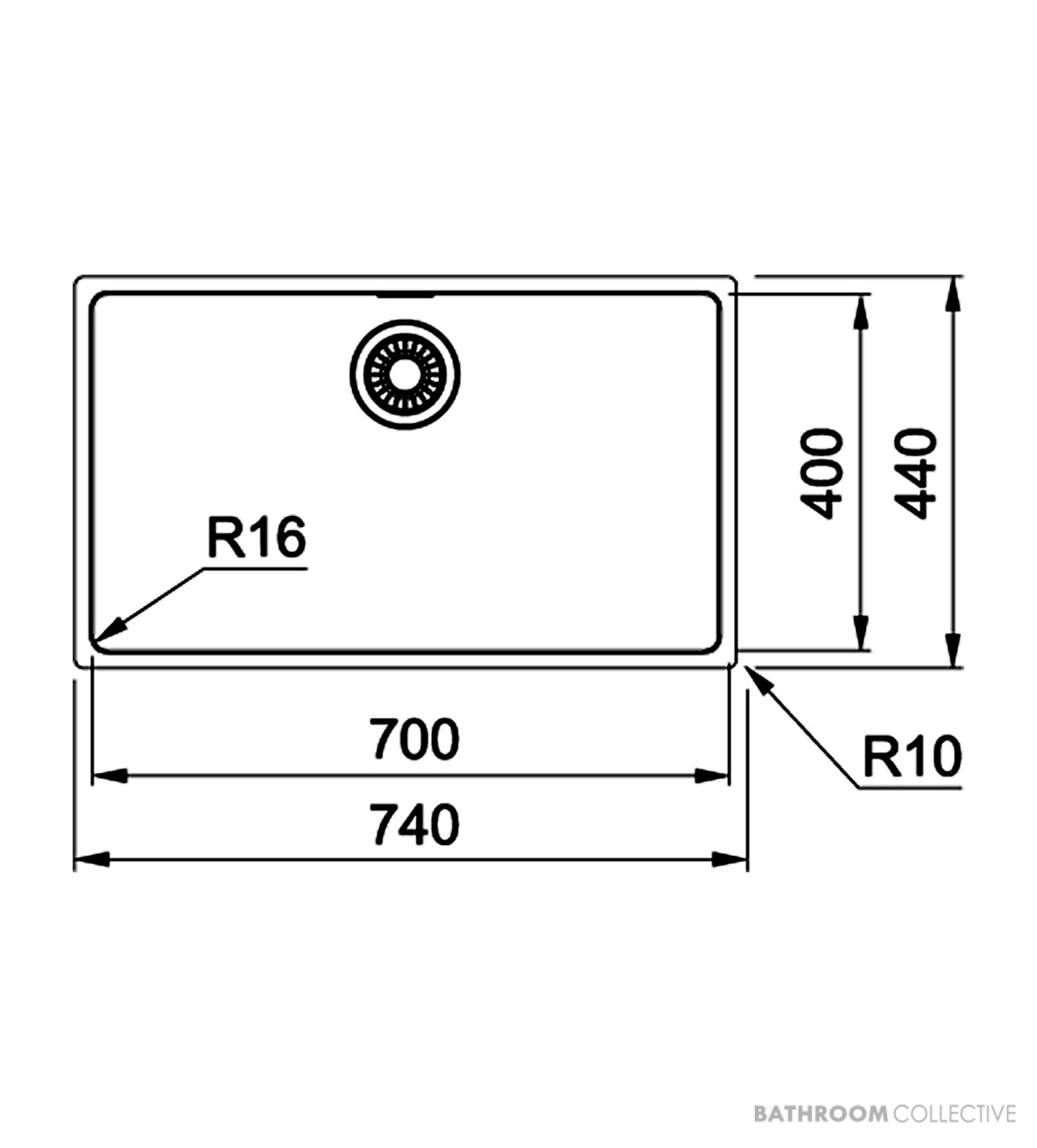 Franke Maris Top, Flush & Under Mount Single Bowl Sink 740mm, HOF, WWK, Stainless MRX210-70