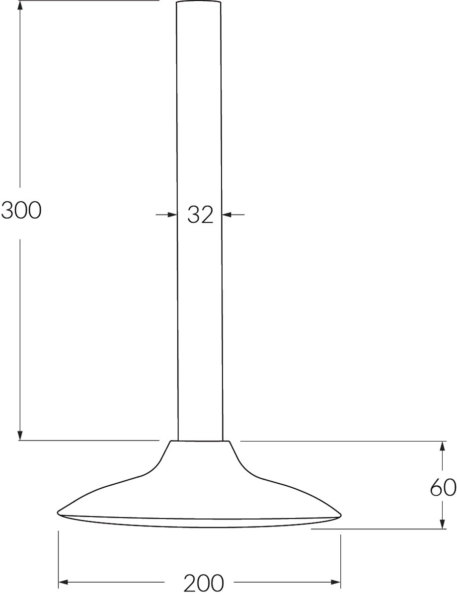 Sussex Monsoon Vertical Shower 300mm Arm - Stainless Steel 316