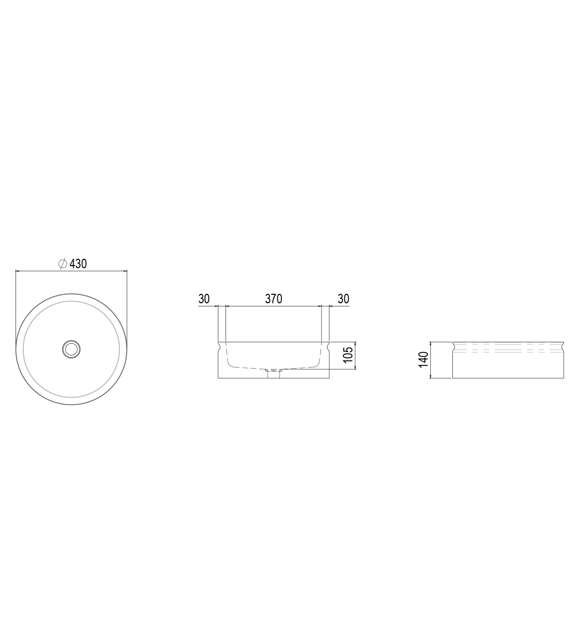 Apaiser Ode 430mm Stone Basin