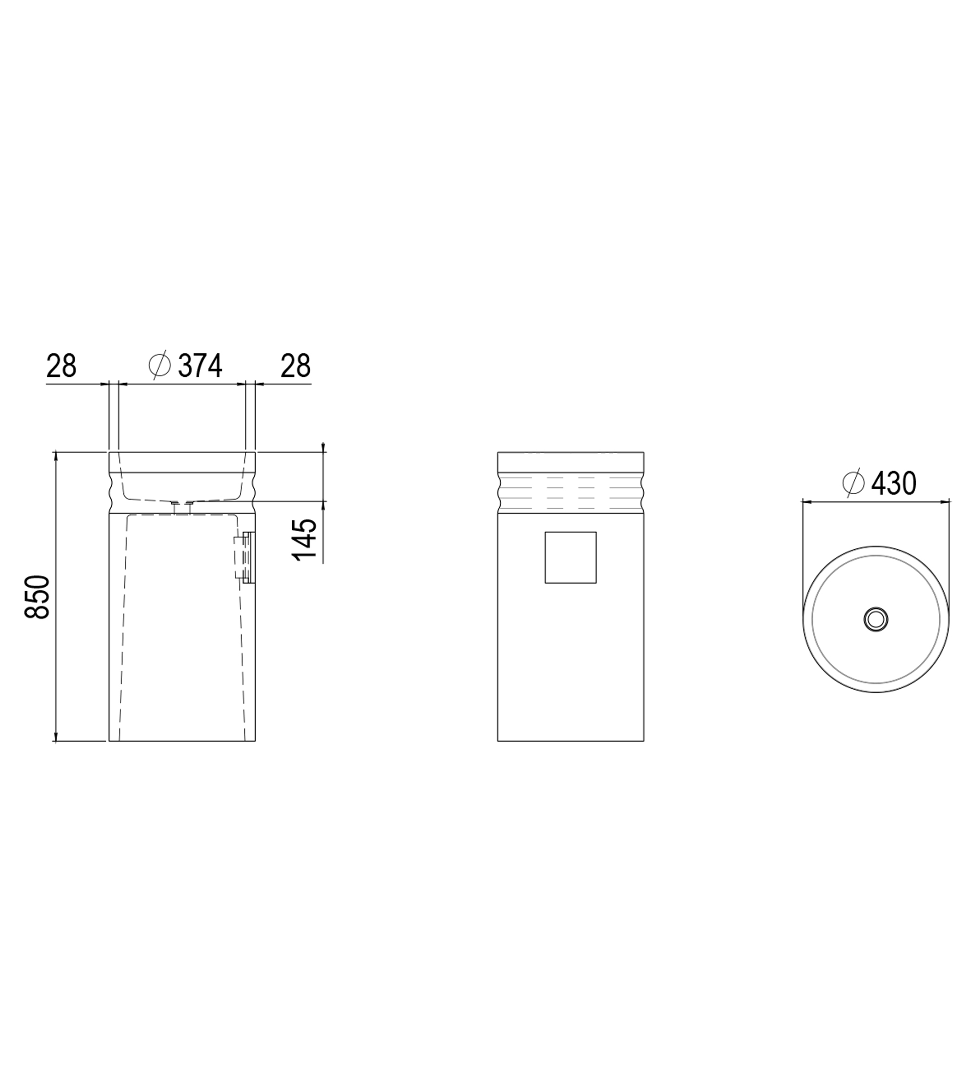 Apaiser Ode 430mm Freestanding Stone Basin