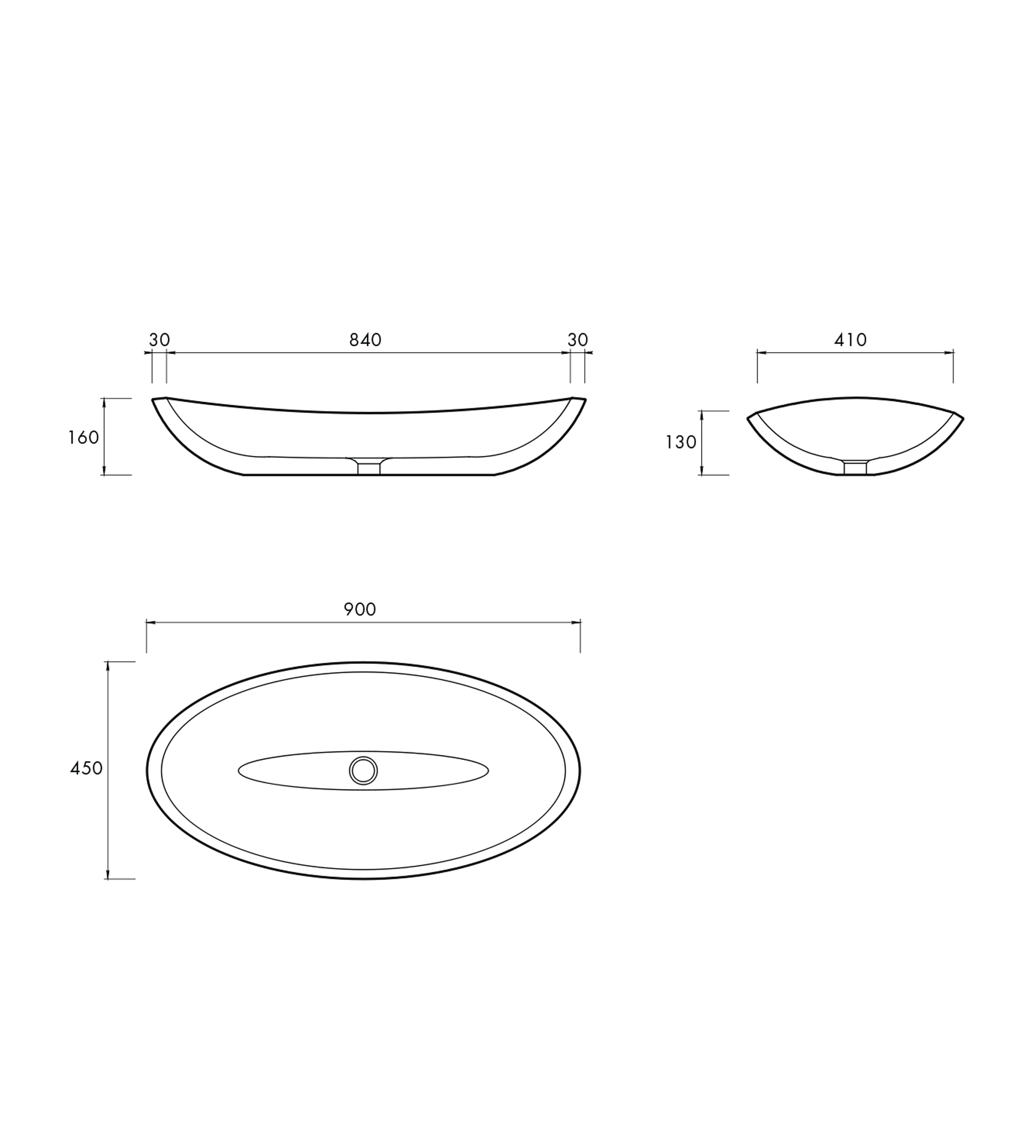 Apaiser Oman 900mm Stone Basin