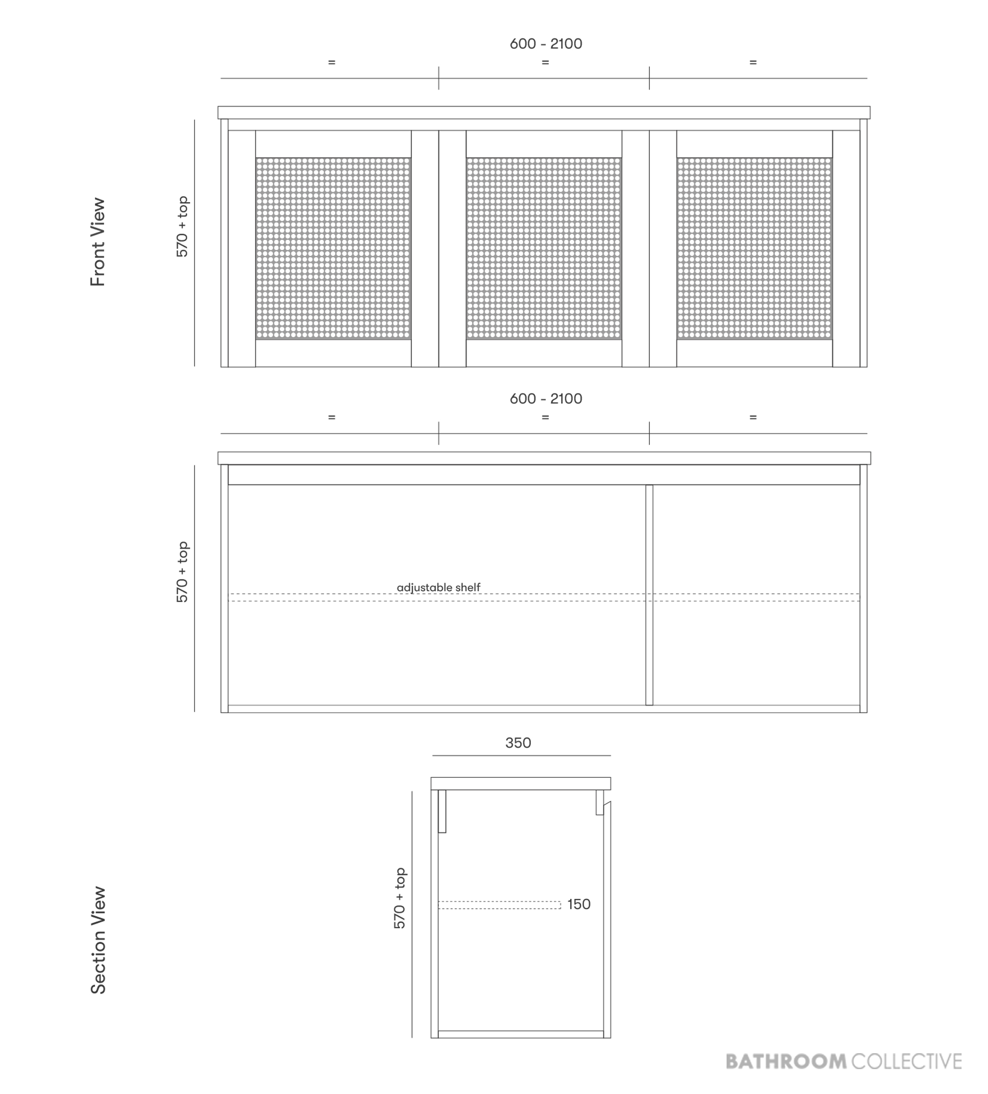Loughlin Pacific Two Door Slim Wall Hung Timber Vanity