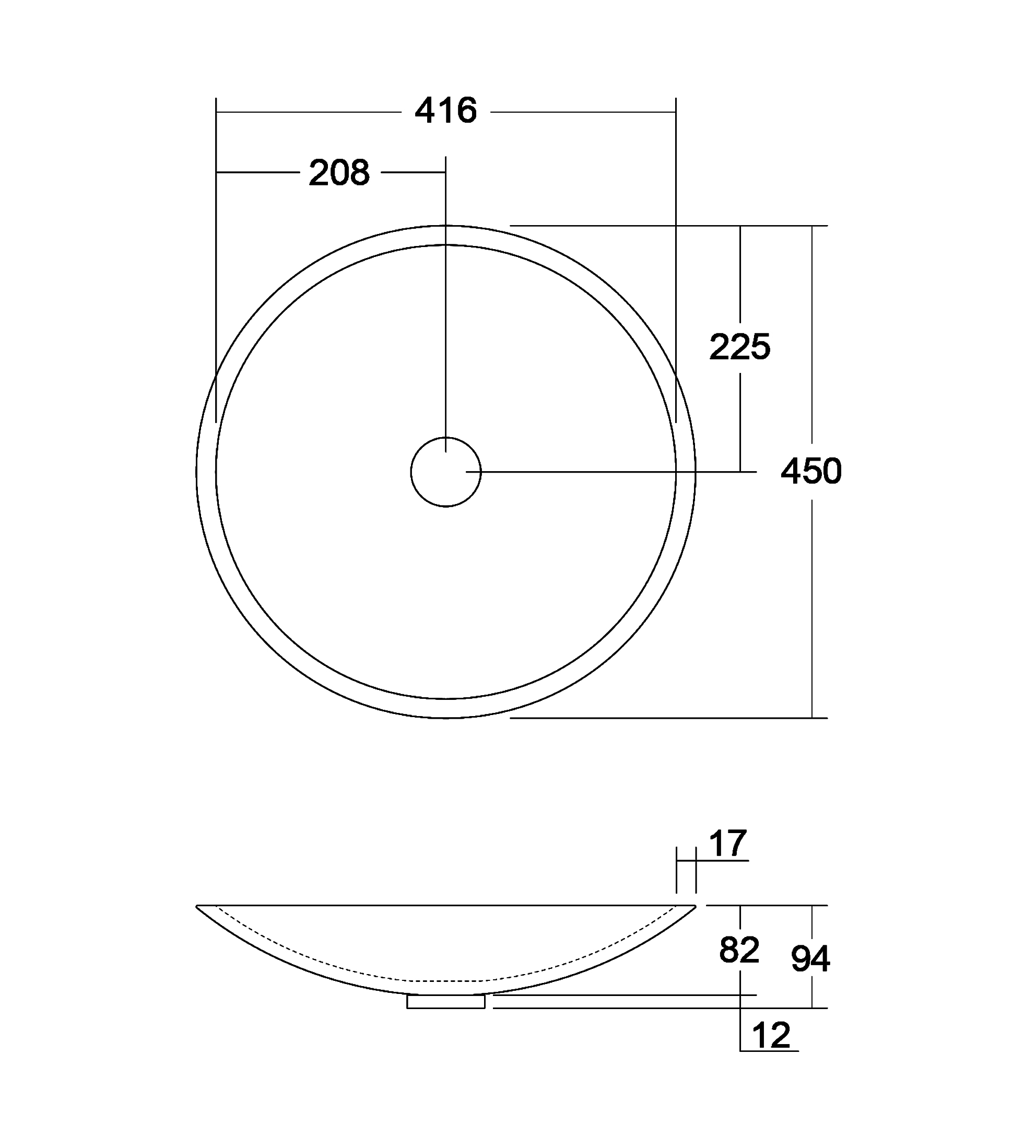 Omvivo Pond Arte 450mm Above Counter Basin