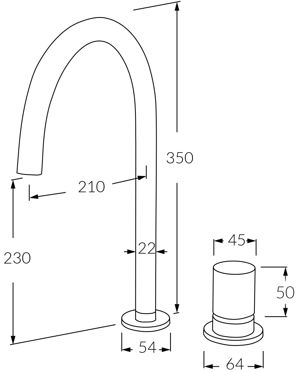 Sussex Circa Basin Sink Hob Mixer Set