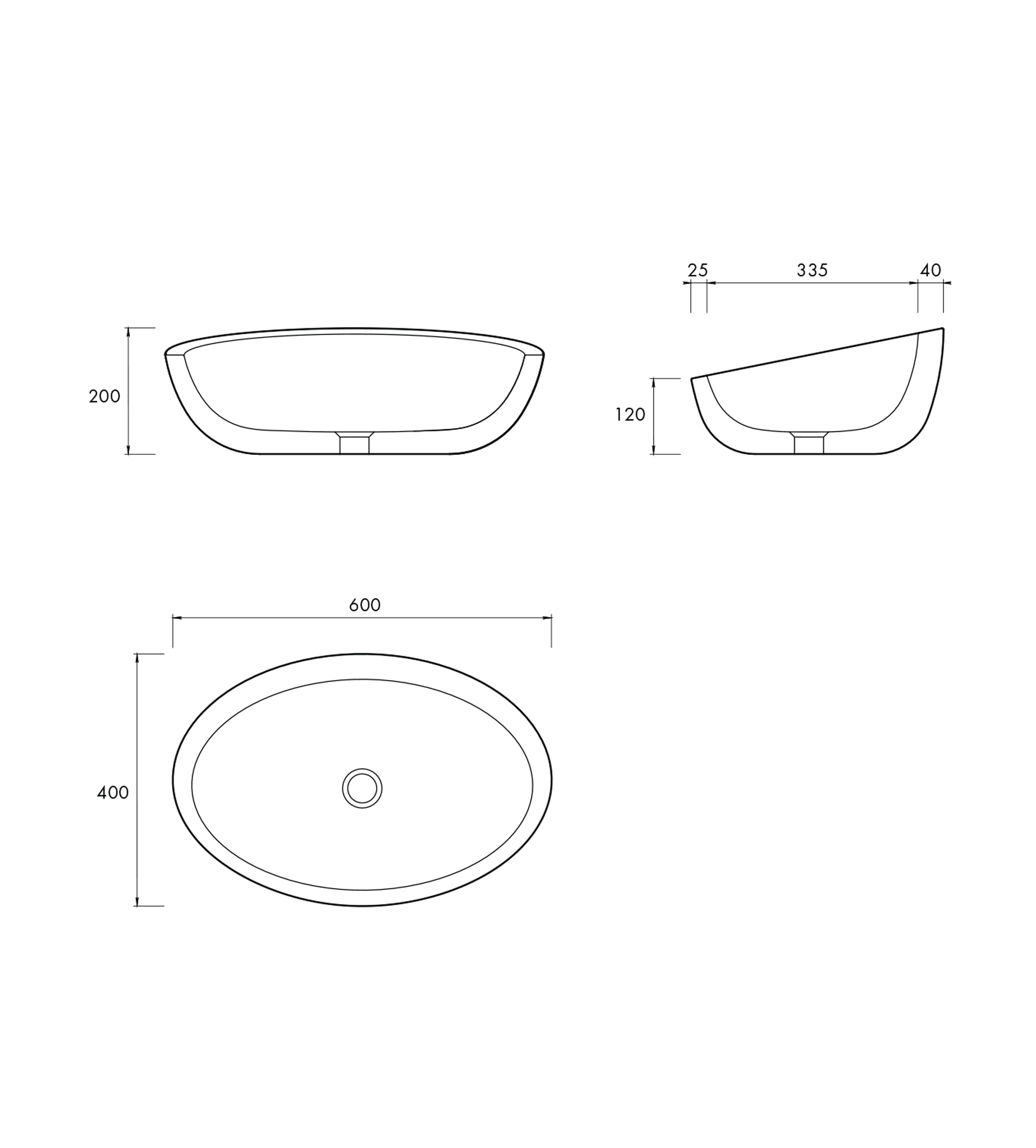 Apaiser Reflection 600mm Stone Basin