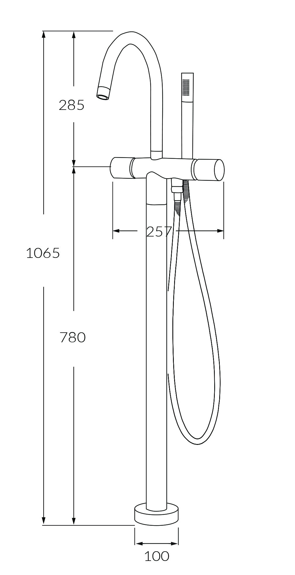 Sussex Circa Floormount Mixer With Hand Shower