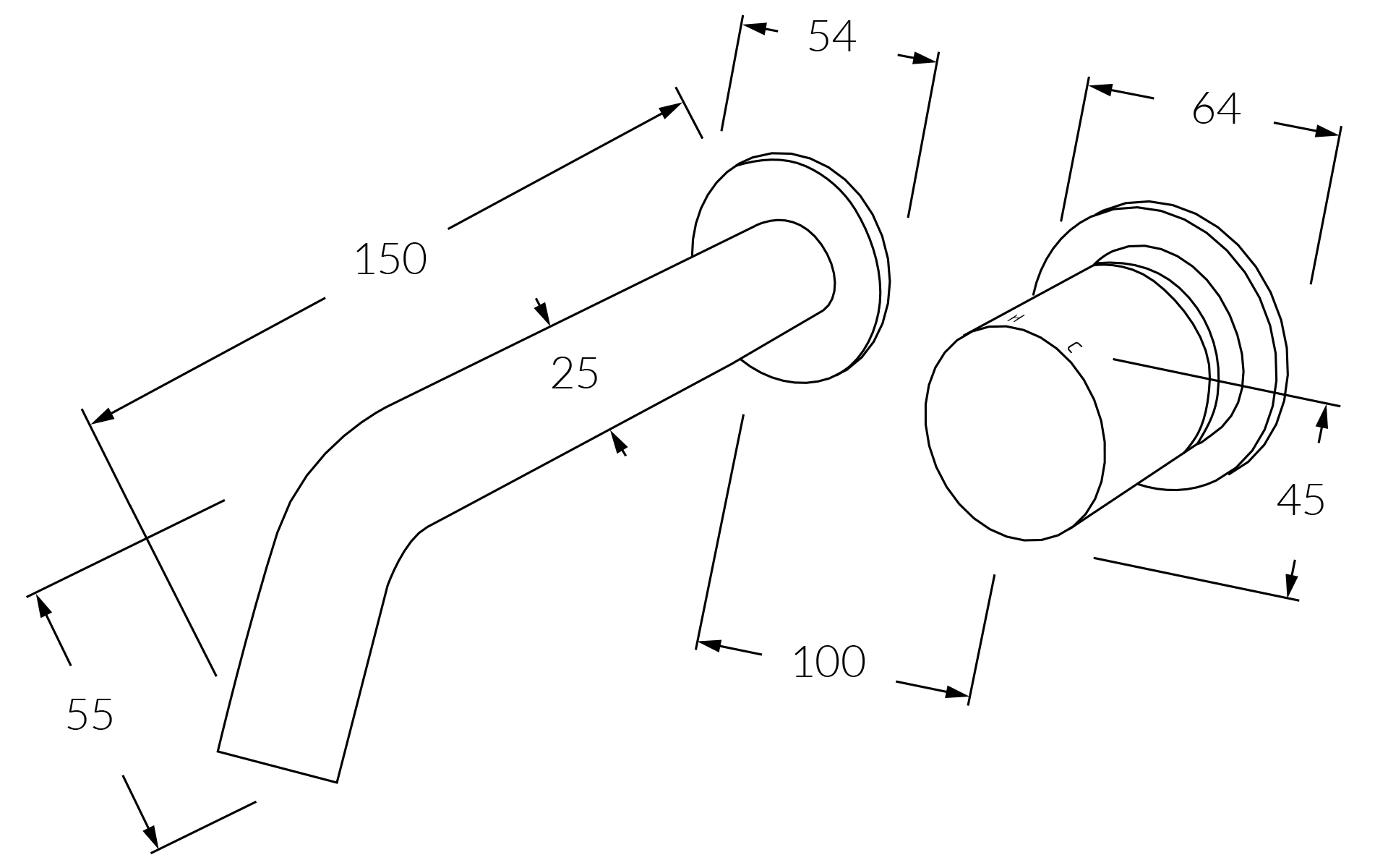 Sussex Circa Wall Basin Mixer System 150mm