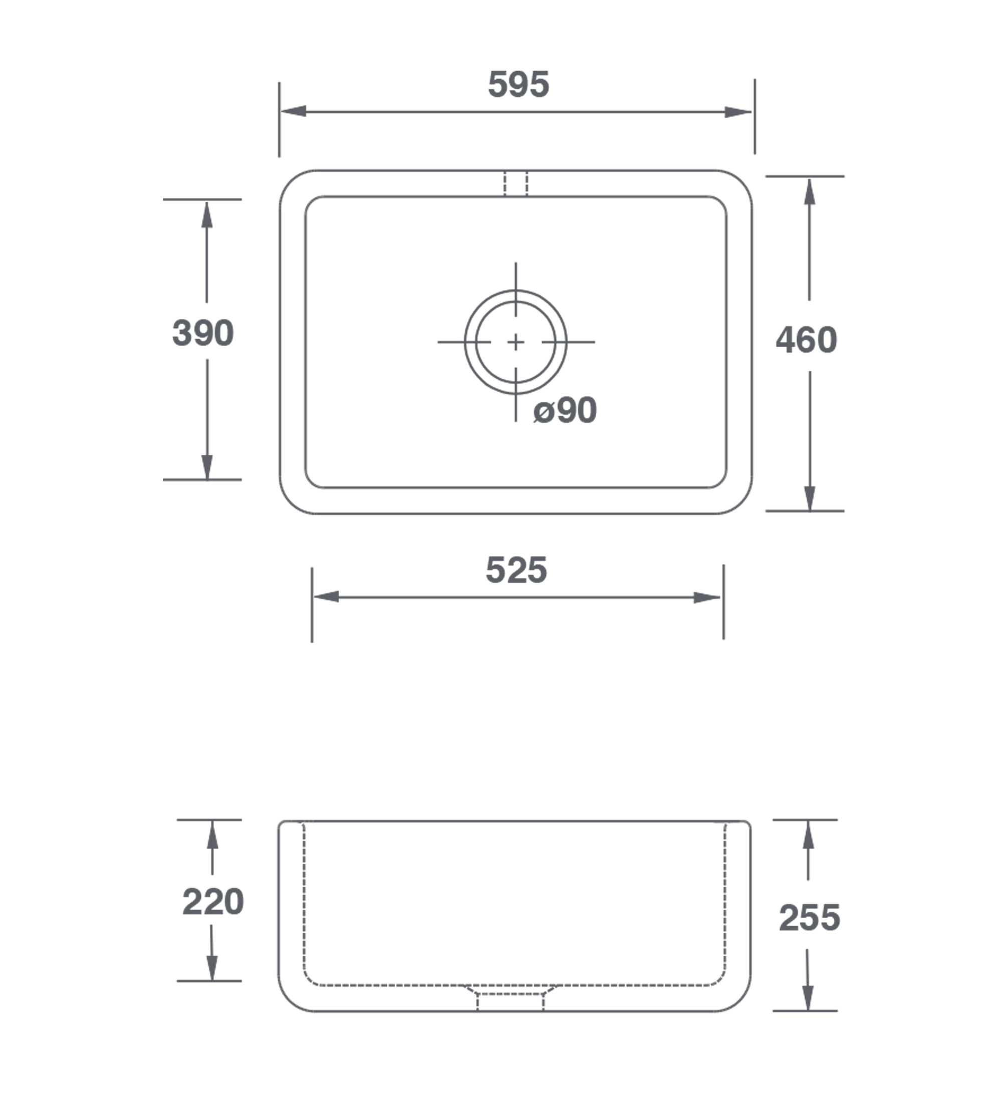 Shaws of Darwen 600 Butler Sink, White