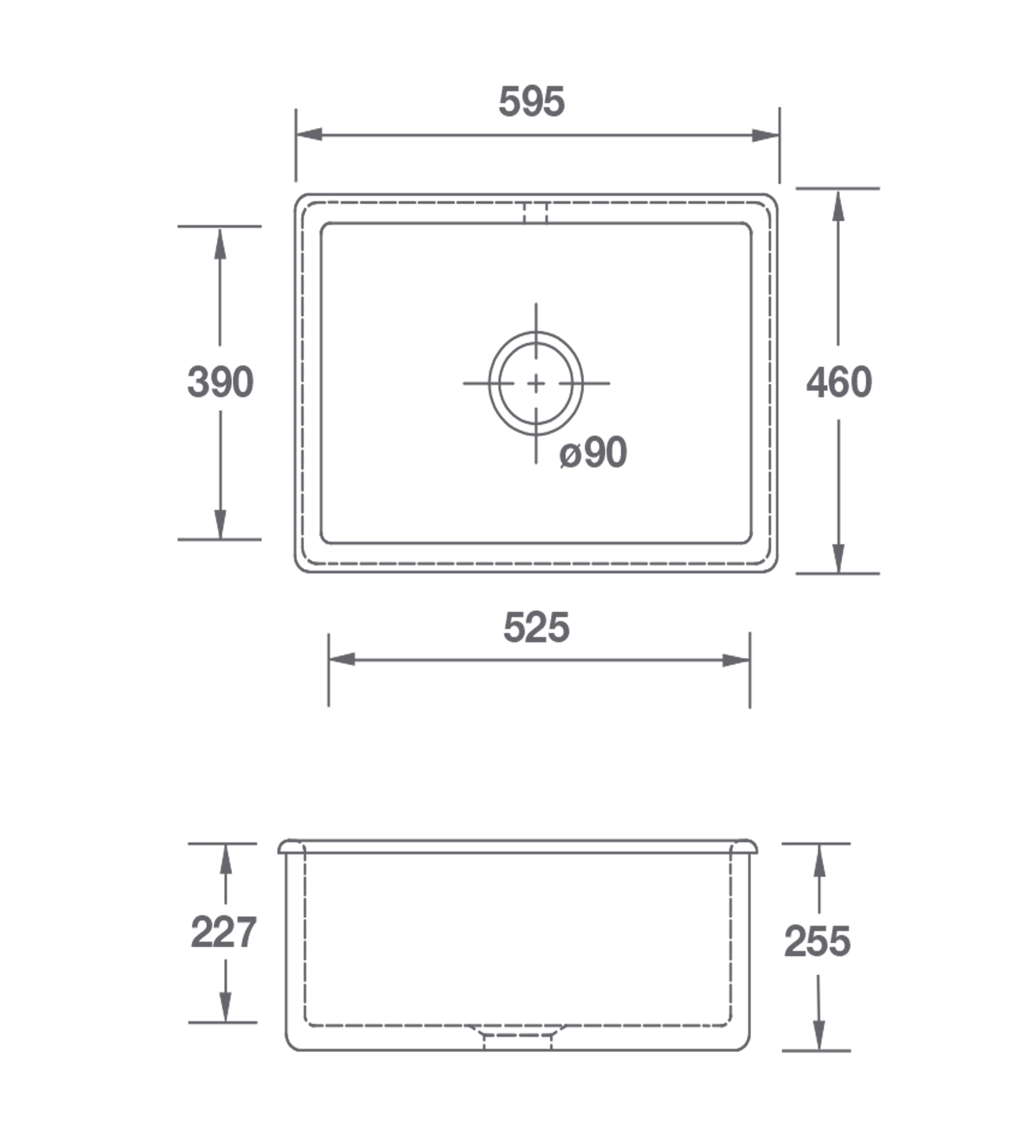 Shaws of Darwen Inset 600 Sink, White