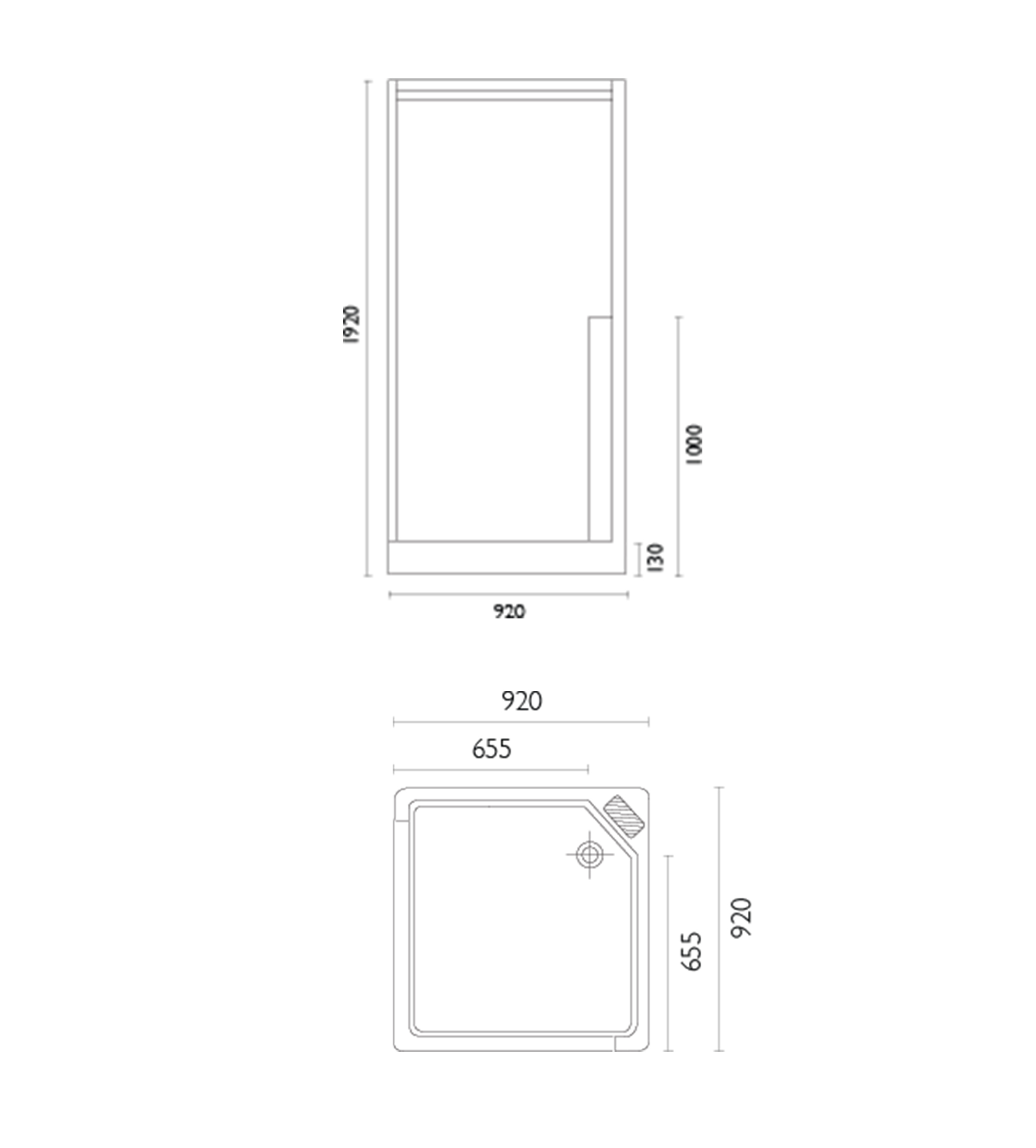 Doccia SE30 915 x 915mm Corner Shower Enclosure, Low Step, White