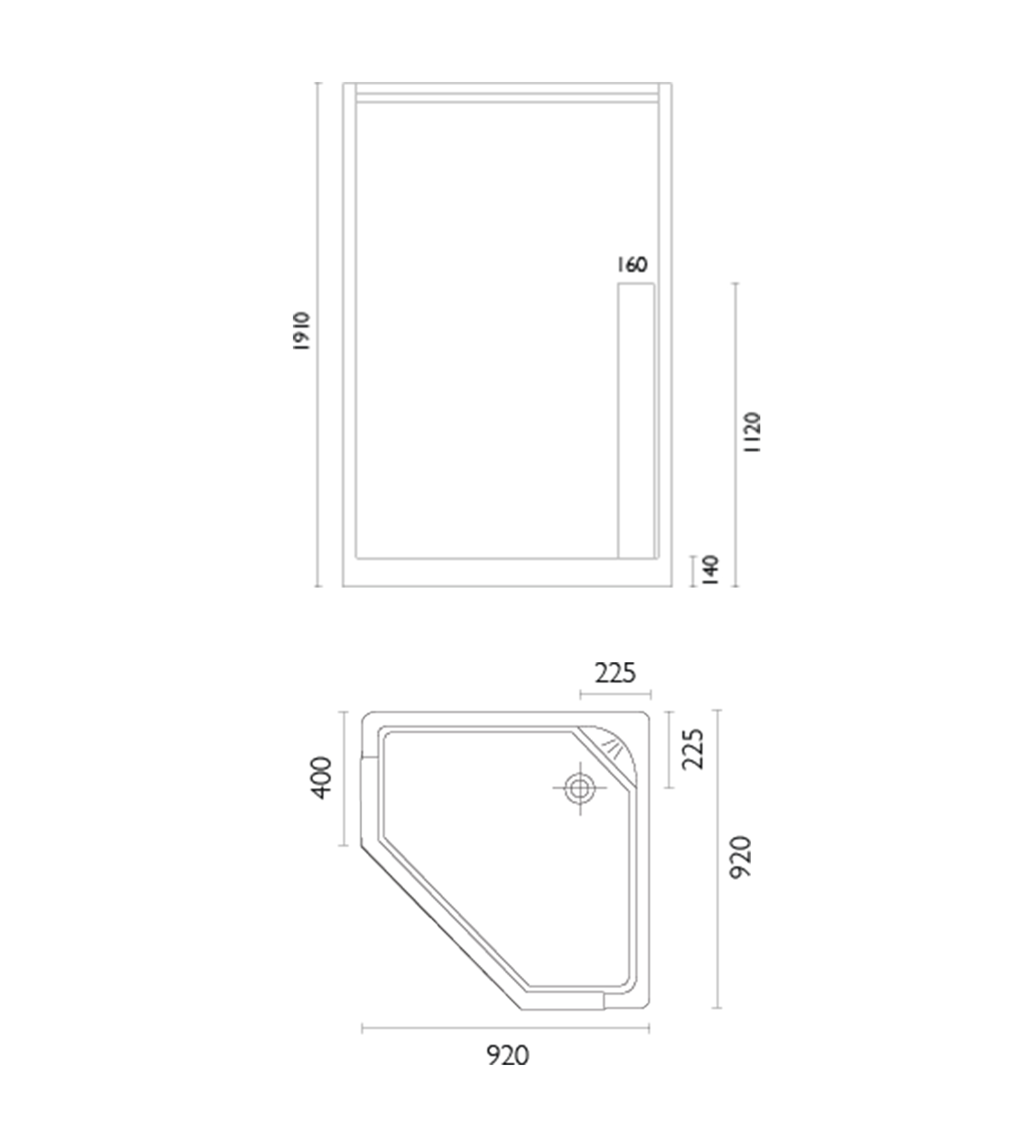 Doccia SE35 920 x 920mm Corner Shower Enclosure, Low Step, White