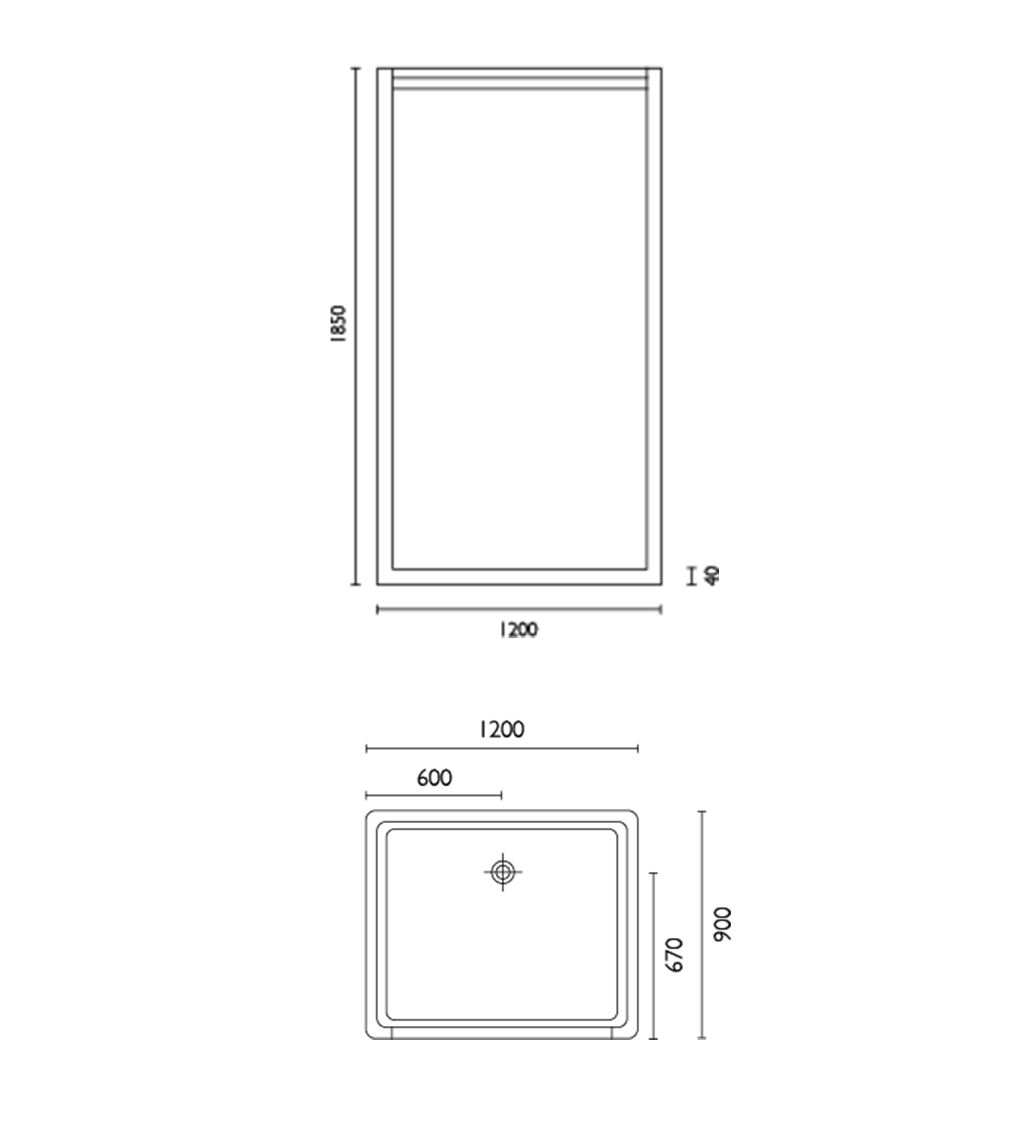 Doccia SE42 1200 x 900mm Shower Enclosure, Low Step, White