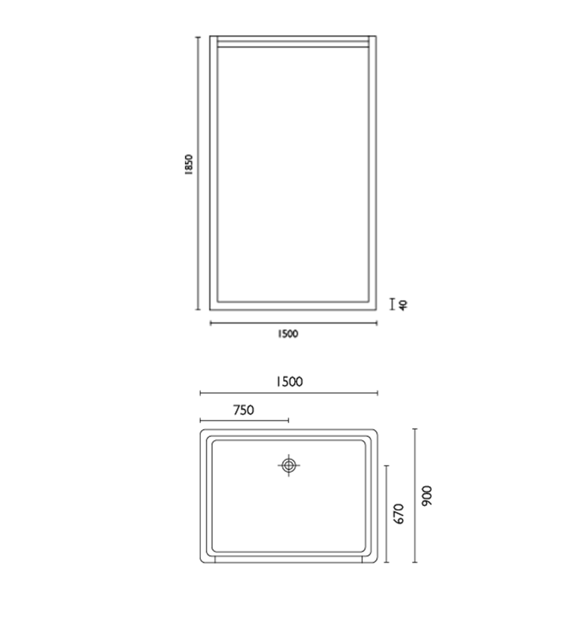 Doccia SE43 1500 x 900mm Shower Enclosure, Low Step, White