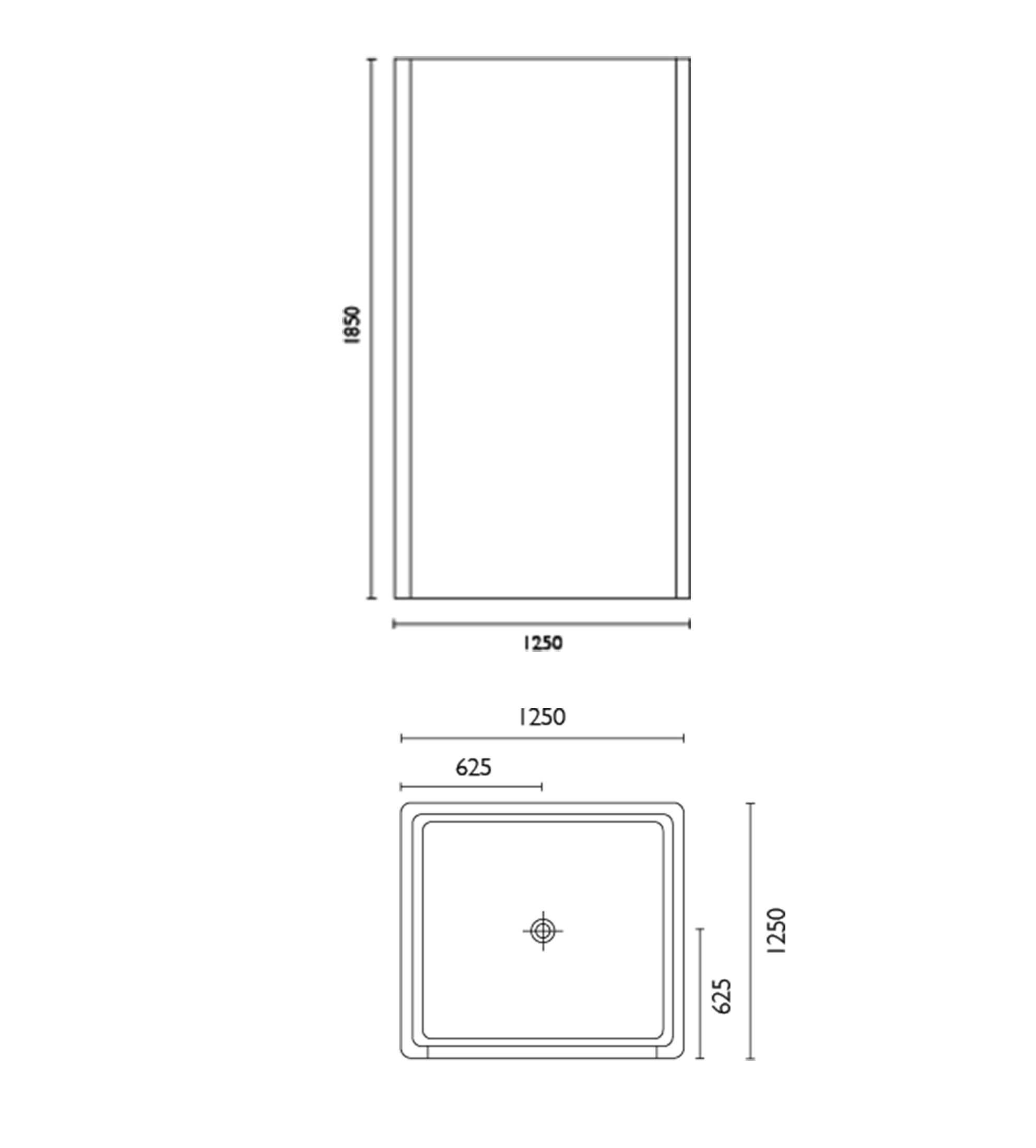 Doccia SE80 1250 x 1250mm Corner Shower Enclosure, White