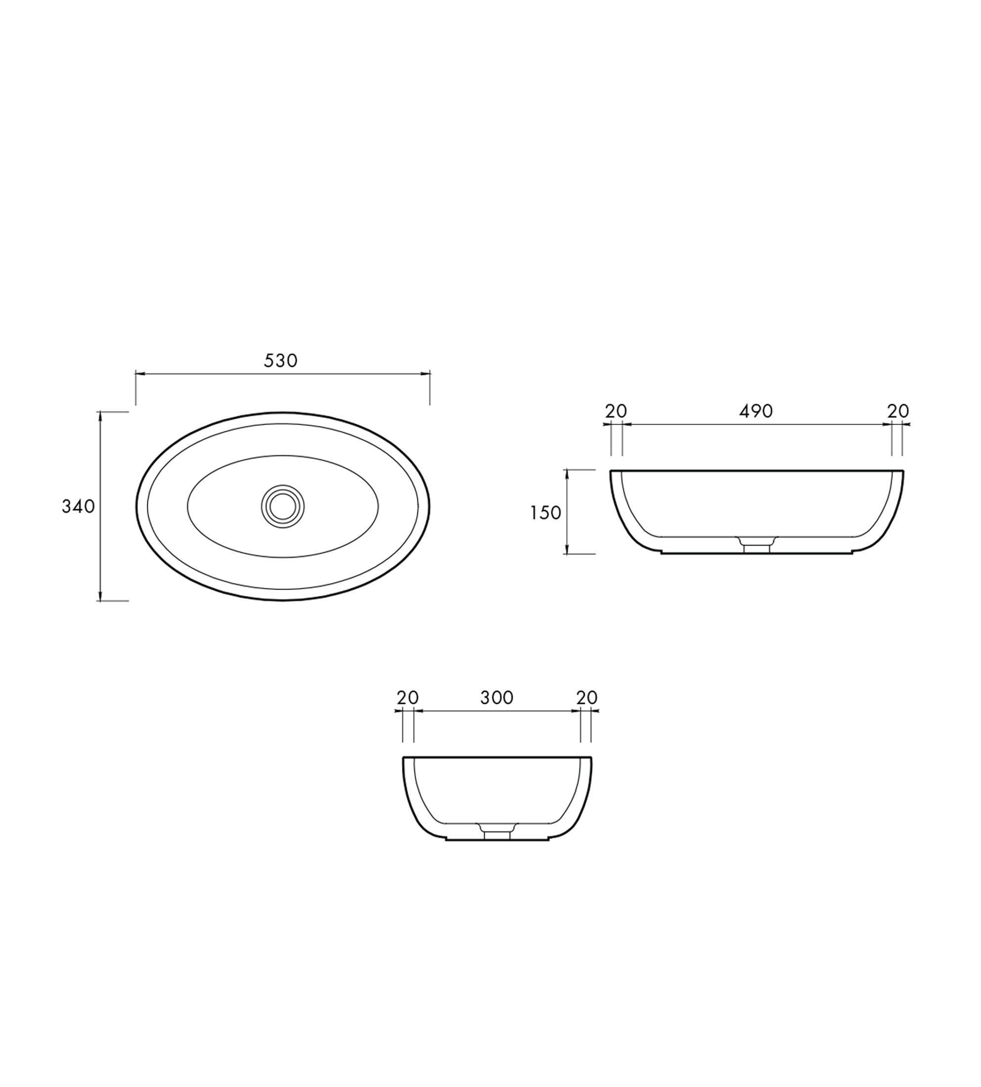 Apaiser Seascapes Sanctum 530mm Stone Basin