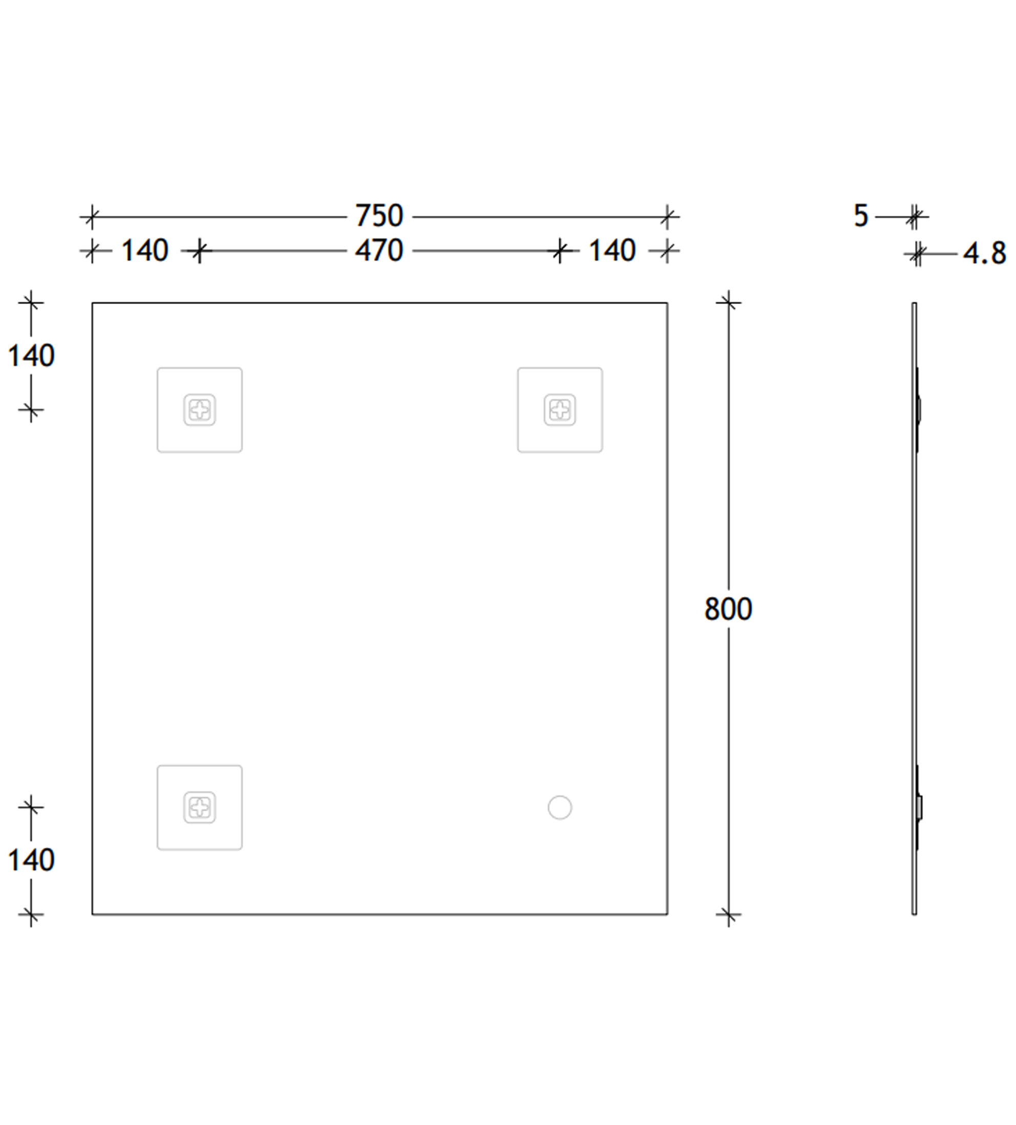 ADP Polished Edge 750 x 800mm Wall Mirror