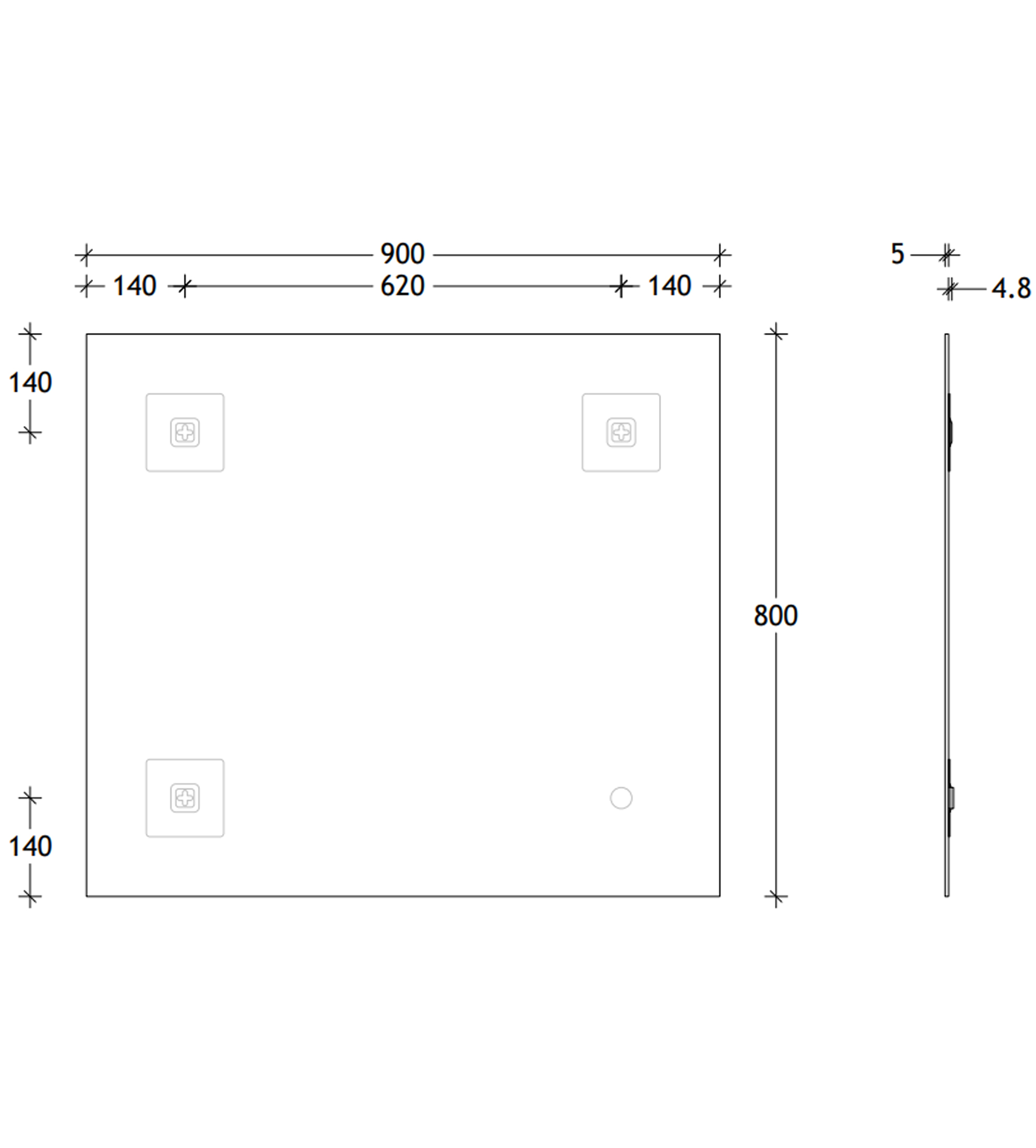 ADP Polished Edge 900 x 800mm Wall Mirror