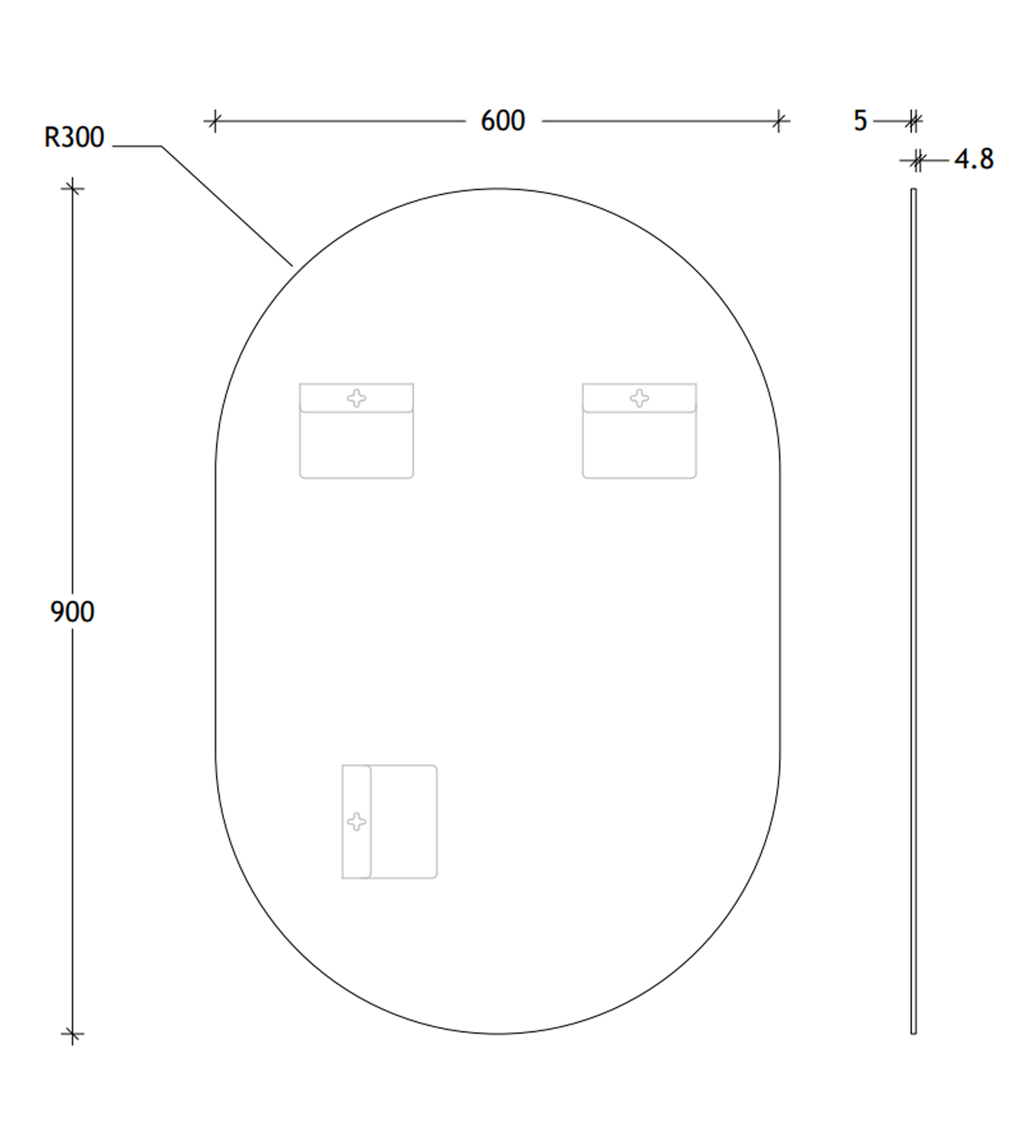 ADP Pill Polished Edge 600 x 900mm Wall Mirror