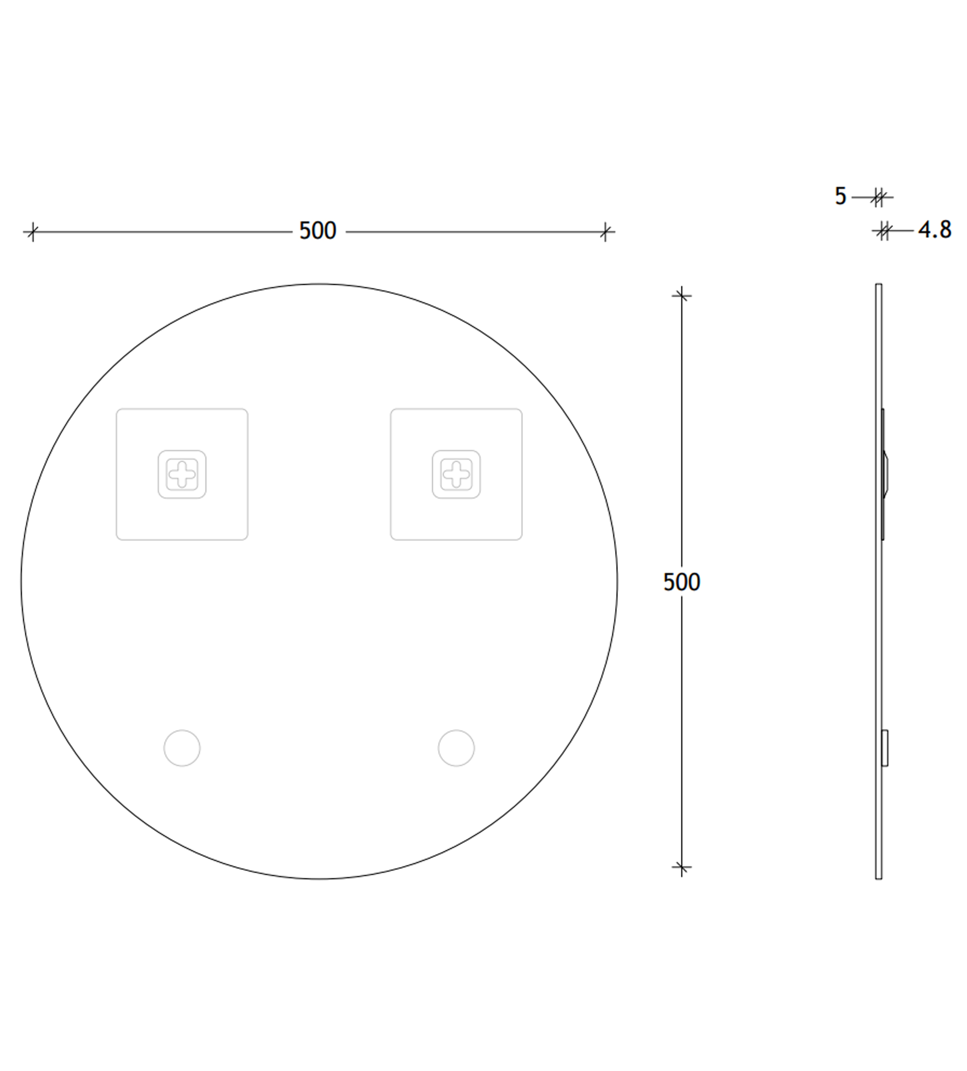 ADP Round Polished Edge 500mm Wall Mirror