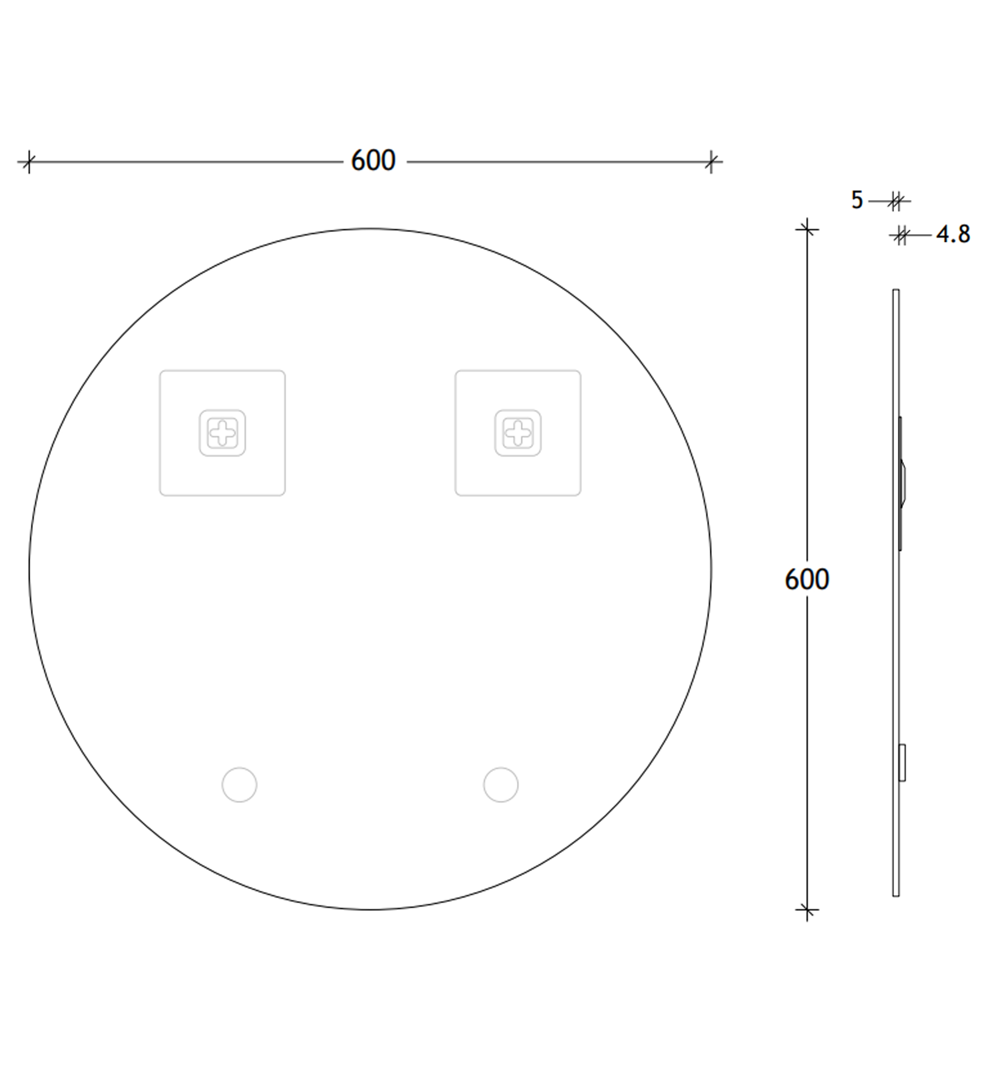 ADP Round Polished Edge 600mm Wall Mirror