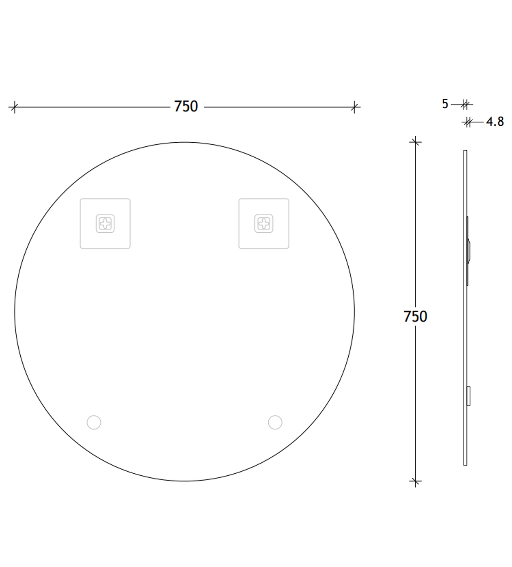 ADP Round Polished Edge 750mm Wall Mirror