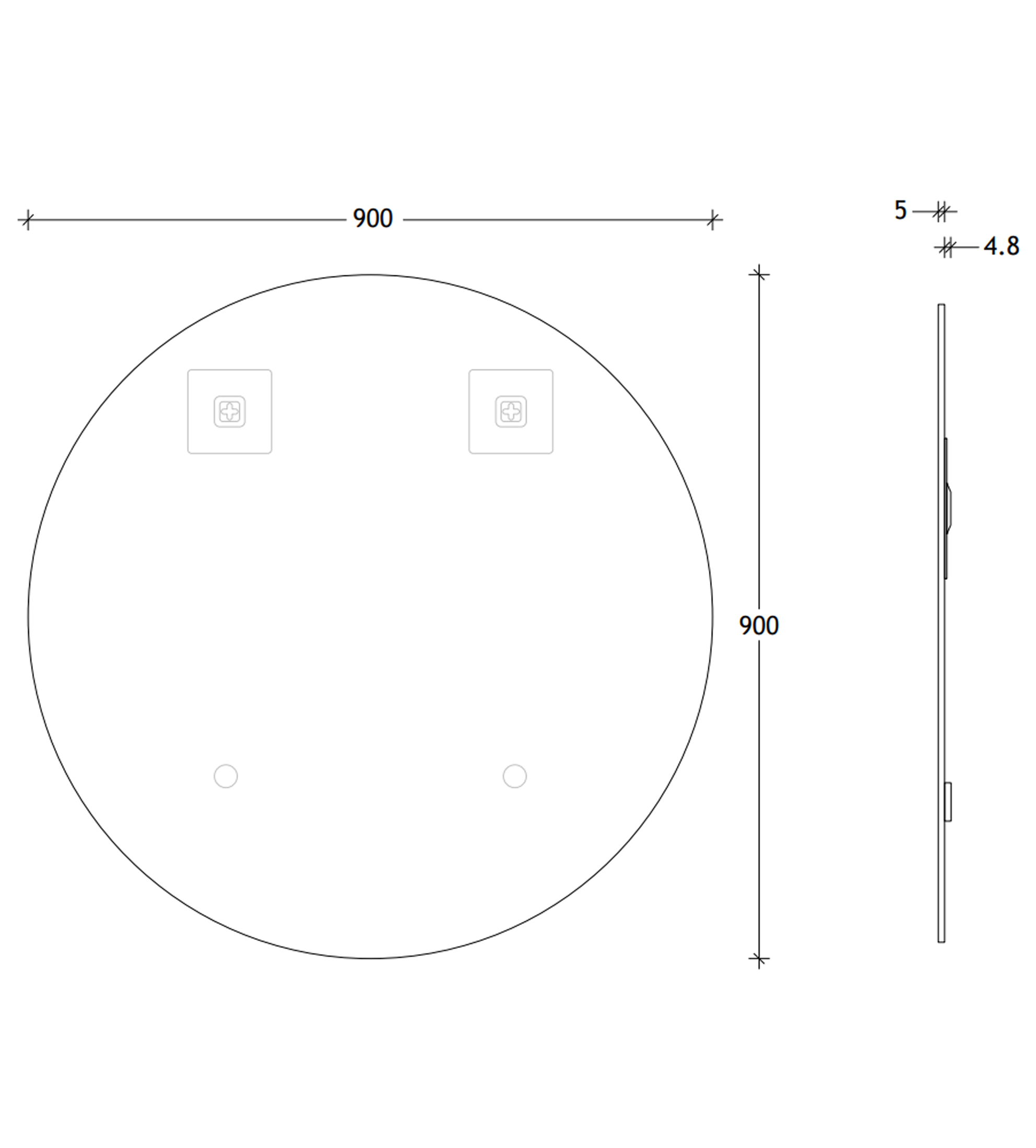 ADP Round Polished Edge 900mm Wall Mirror
