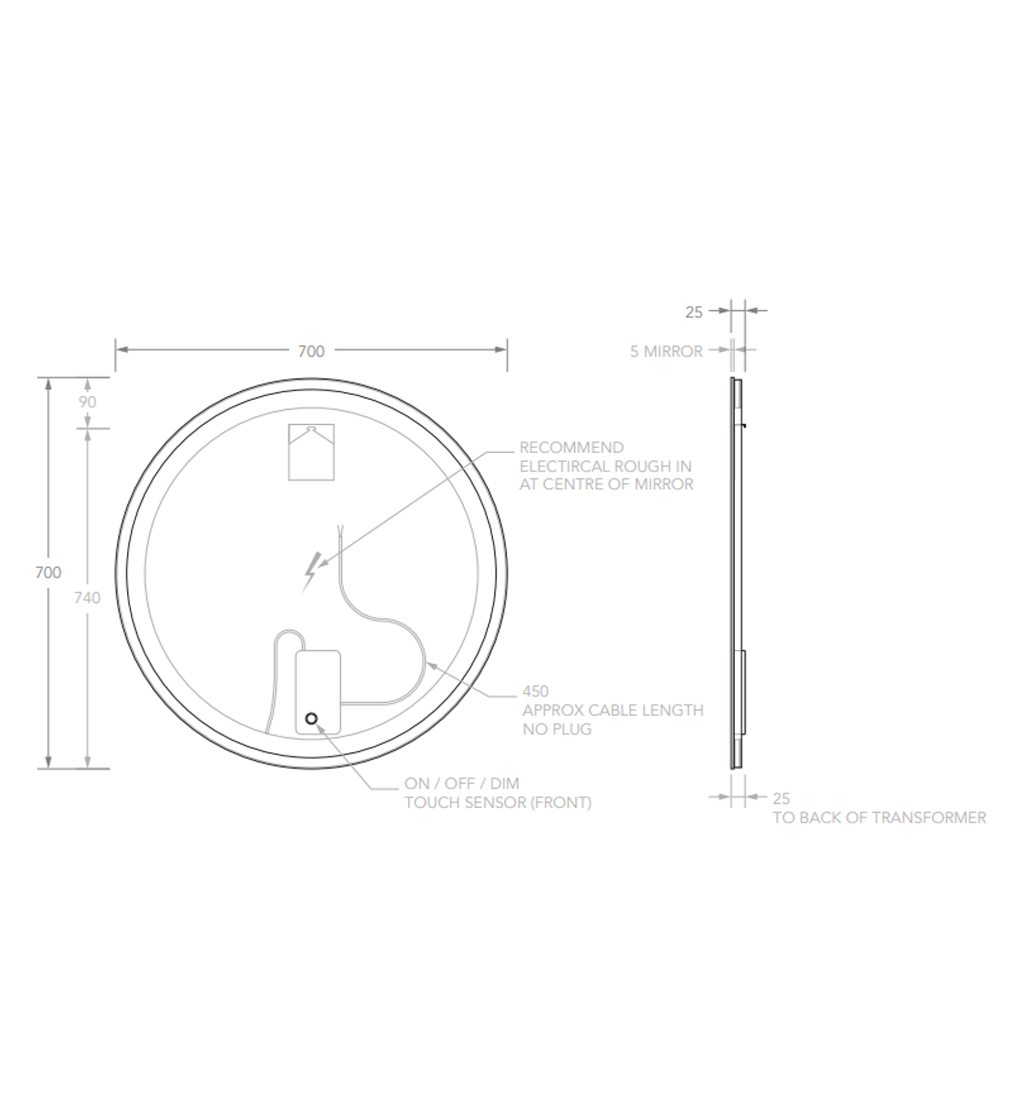 ADP Shine 700 LED Wall Mirror