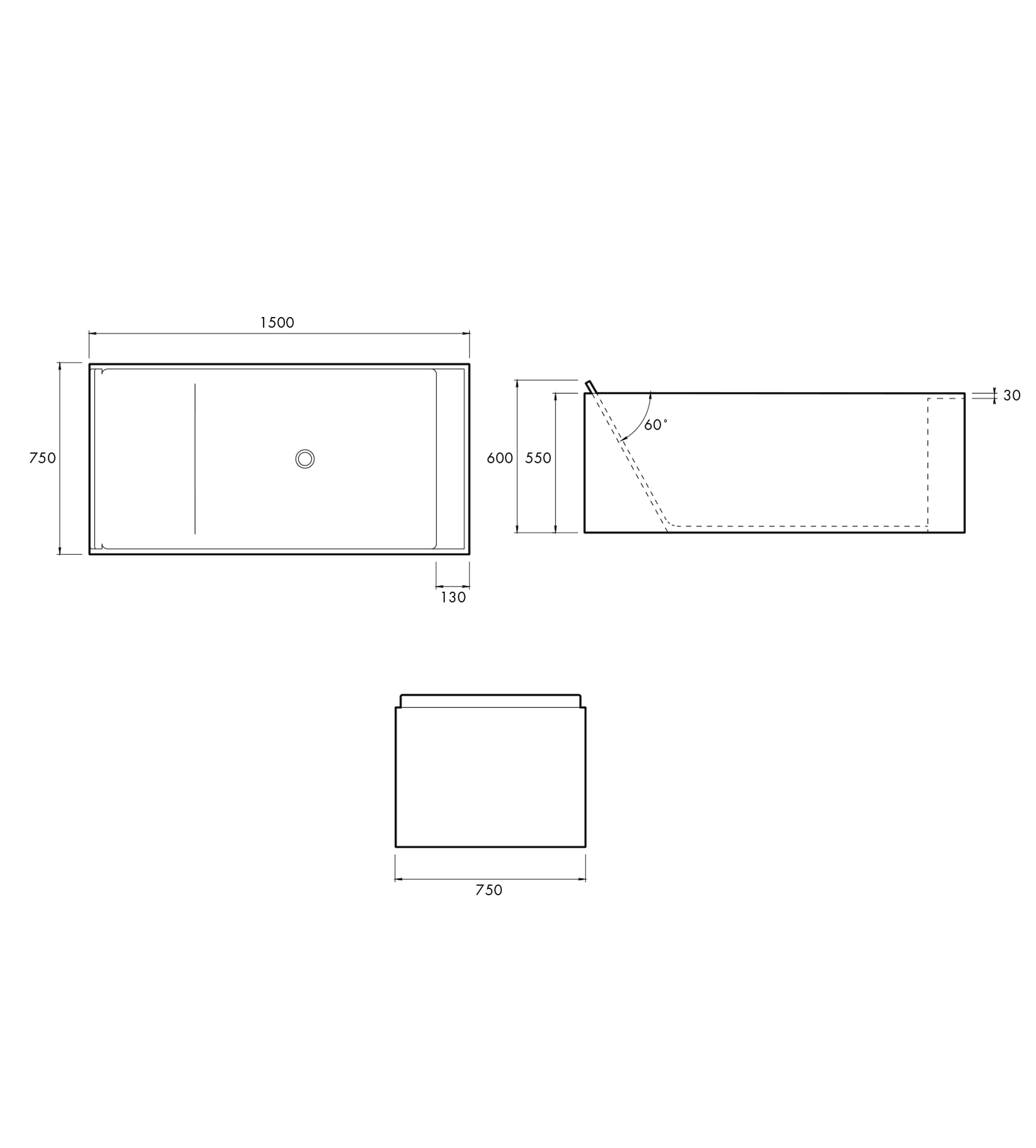 Apaiser Soka Petite 1500mm Stone Freestanding Bath